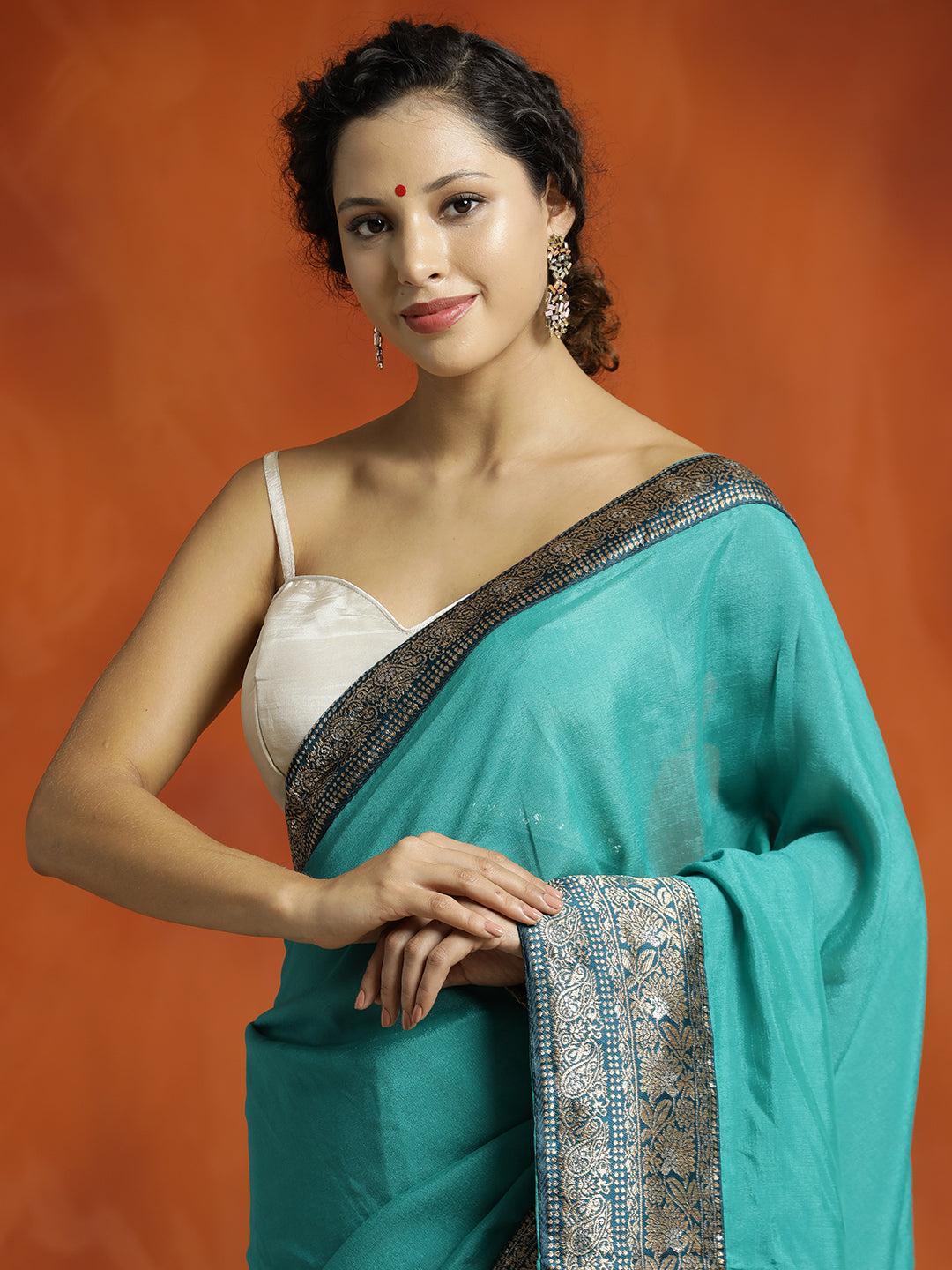 Sea Green Silk Banarasi Zari Woven Saree