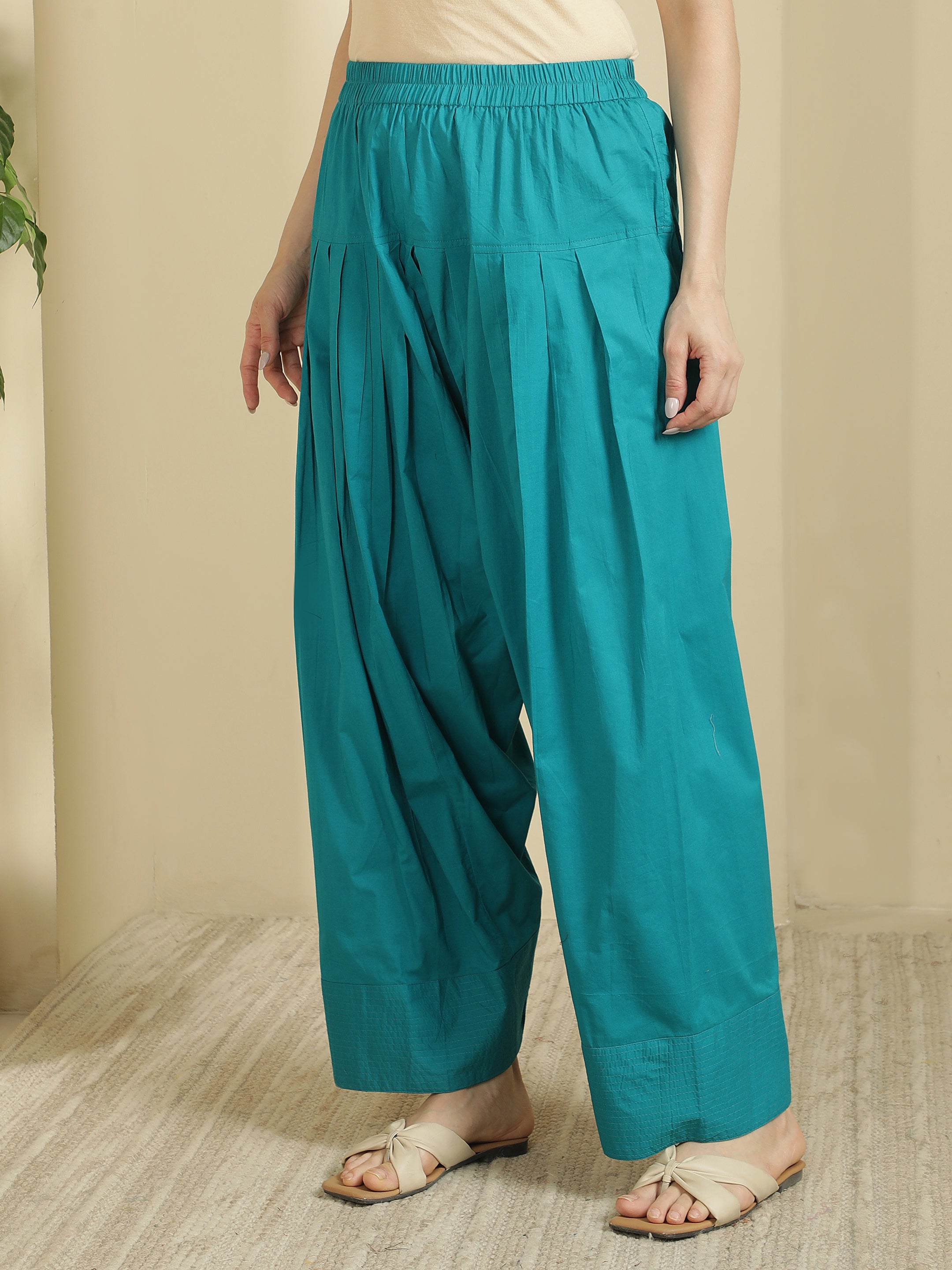 Women solid Loose fit cotton Farsi Salwar