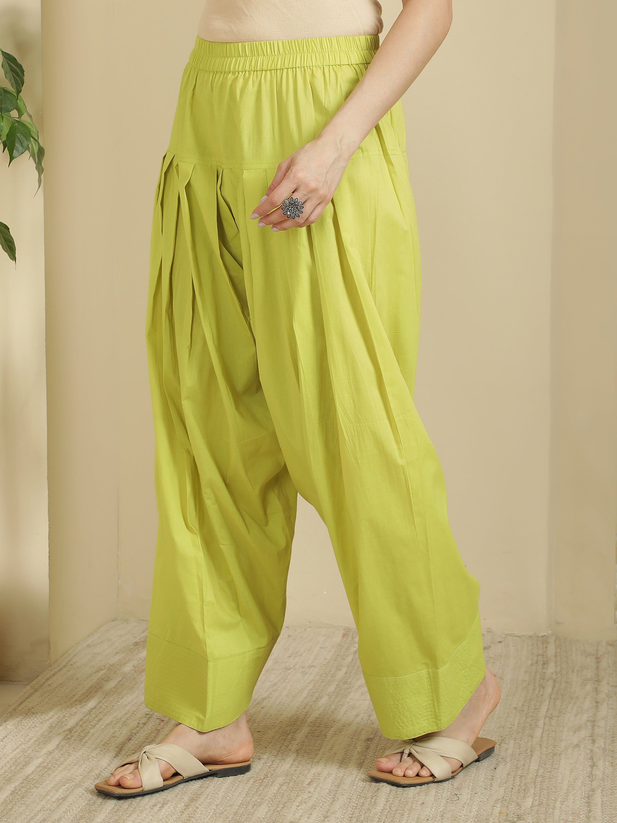 Women solid Loose fit cotton Farsi Salwar