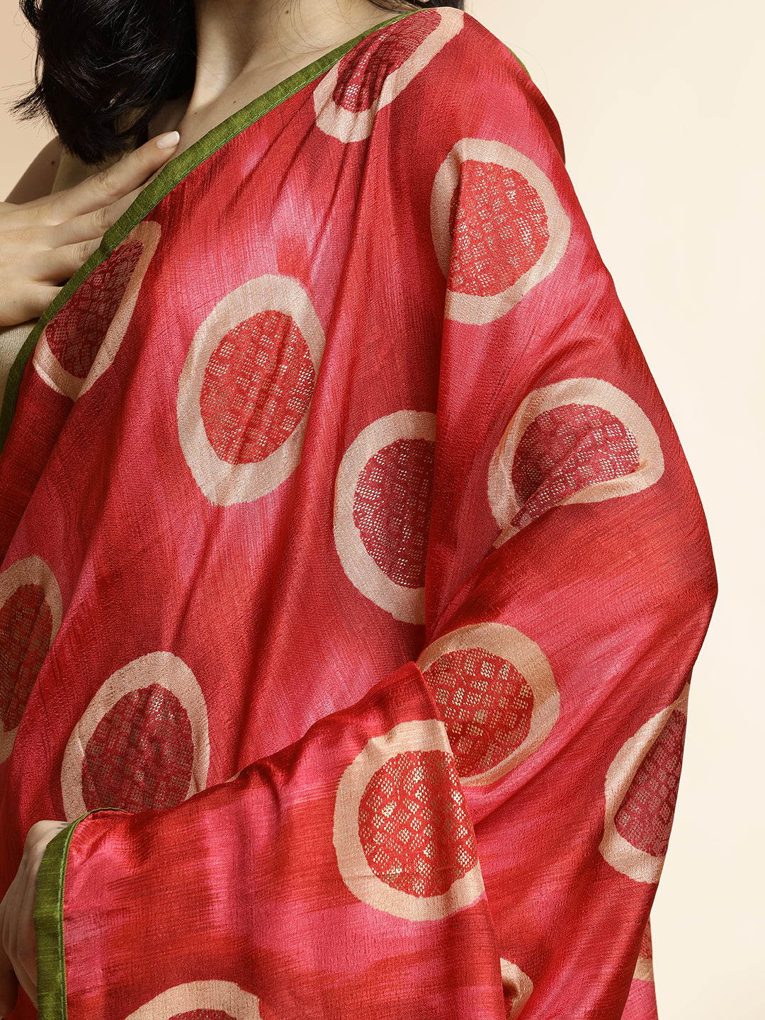 Red Art Silk Foil Printed Daily Wear Saree