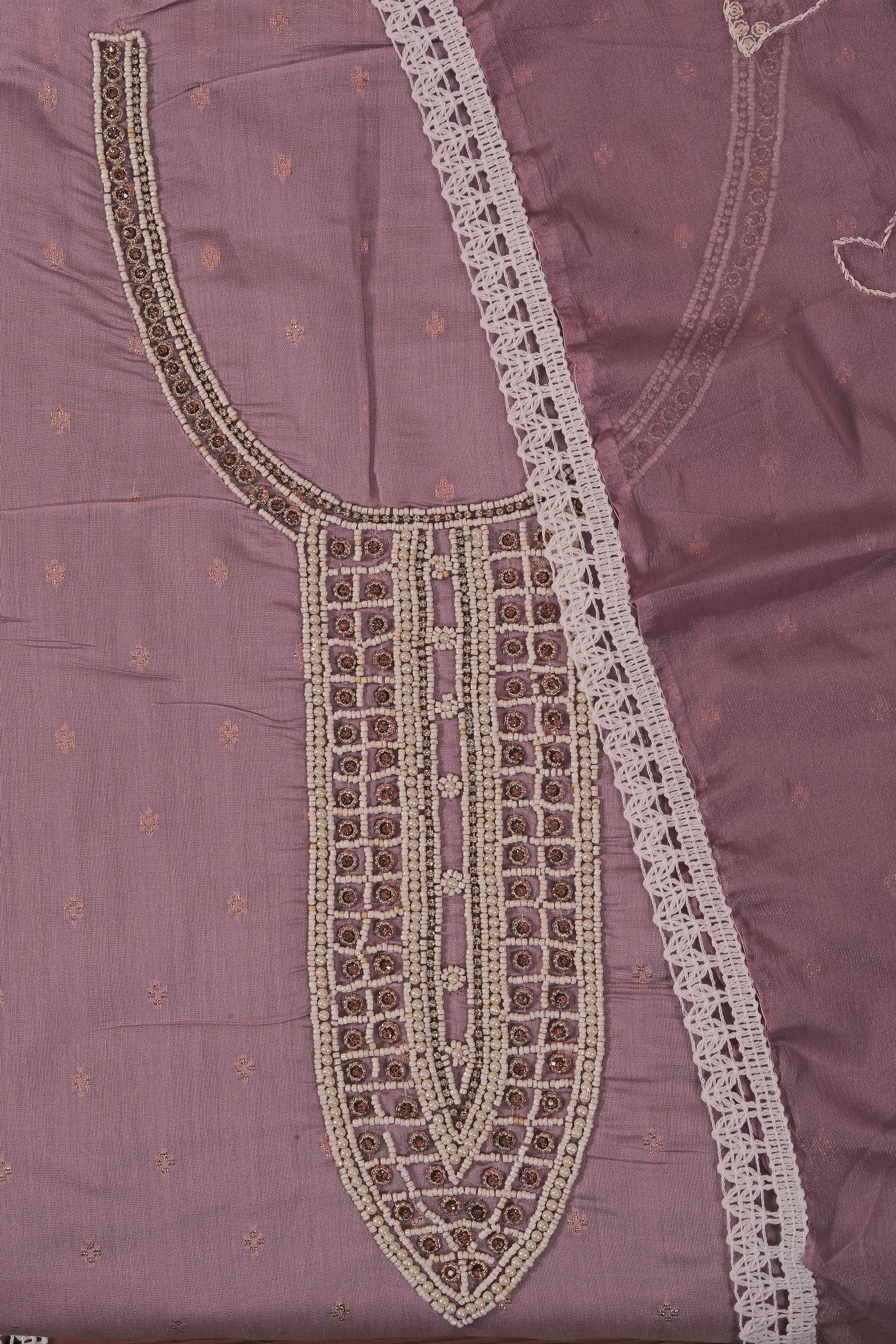 Light Wine Embellished Silk Woven Design Dress Material With Dupatta