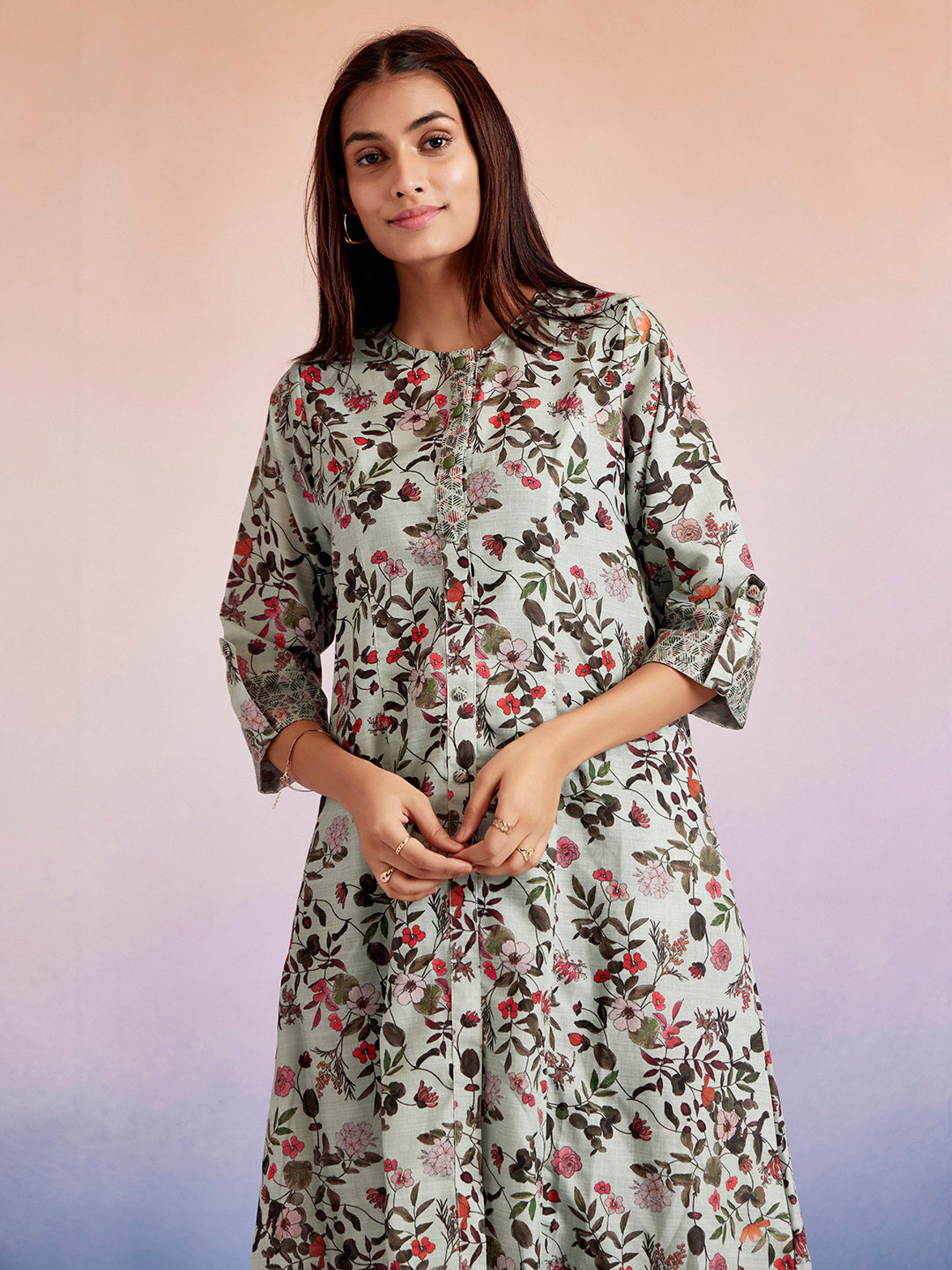 Floral Printed A-line Kurta