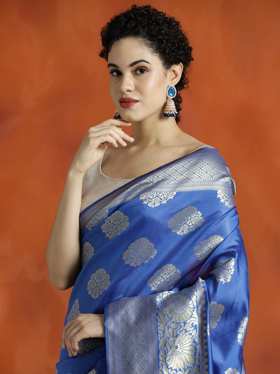 Blue Zari Woven Design Banarasi Saree