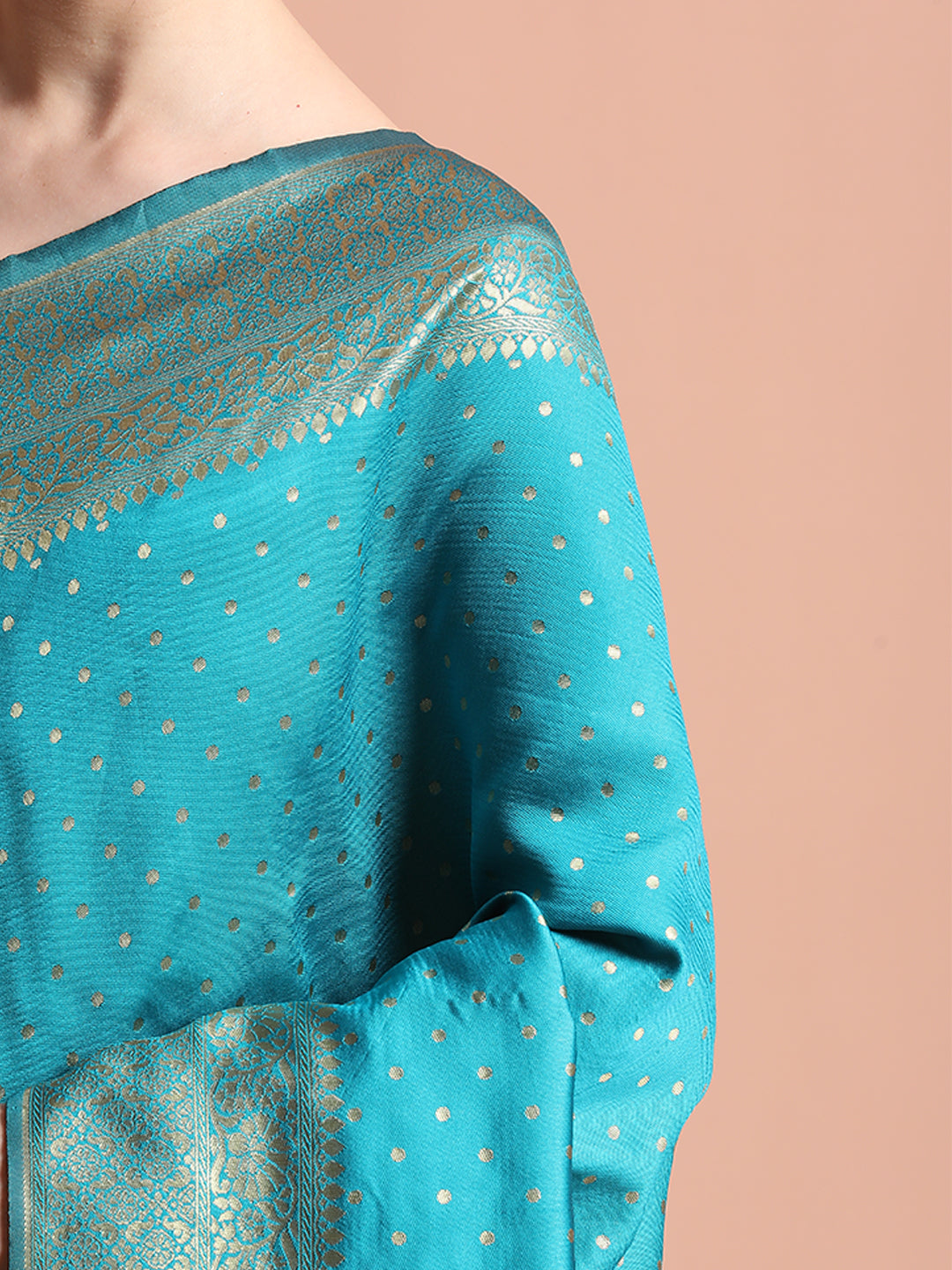 Silk Banarasi Zari Woven Sky Blue Party Wear Saree