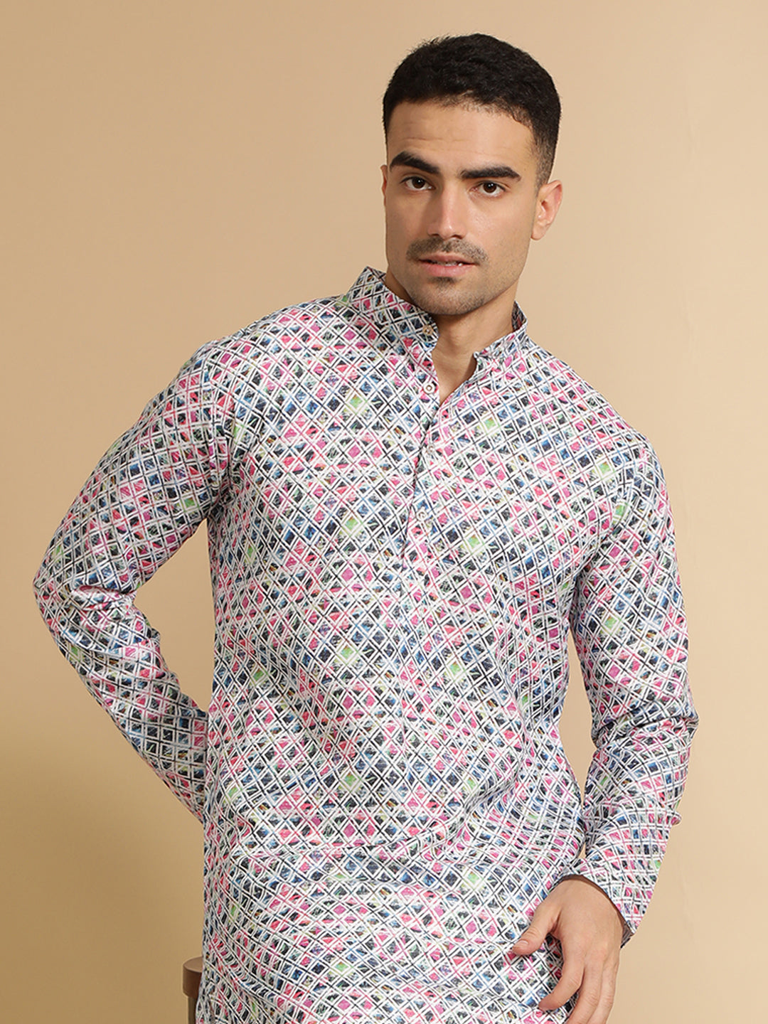 Ethnic Printed Cotton Kurta for Men