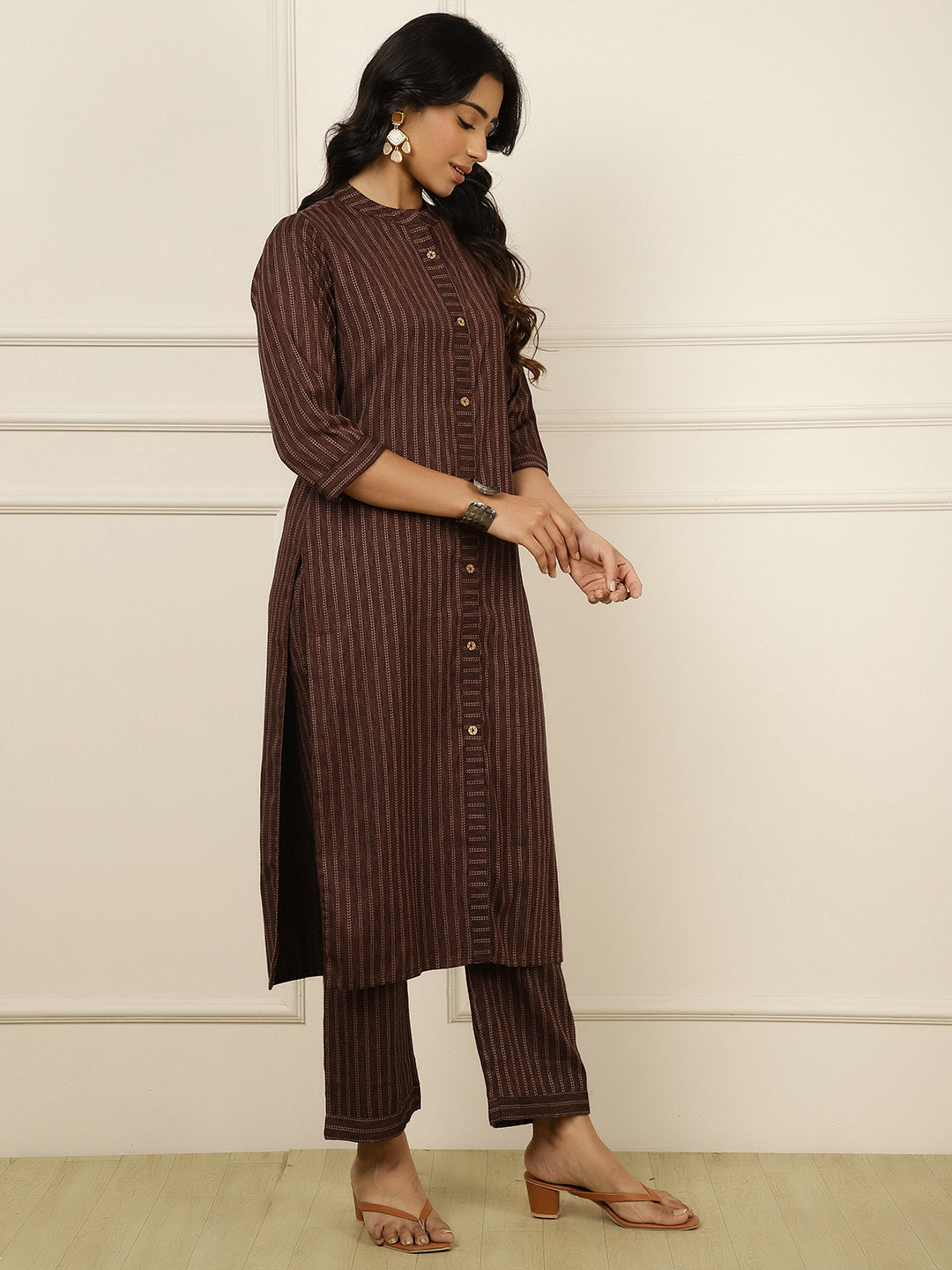 Self-Design Straight Kurta With Palazzo