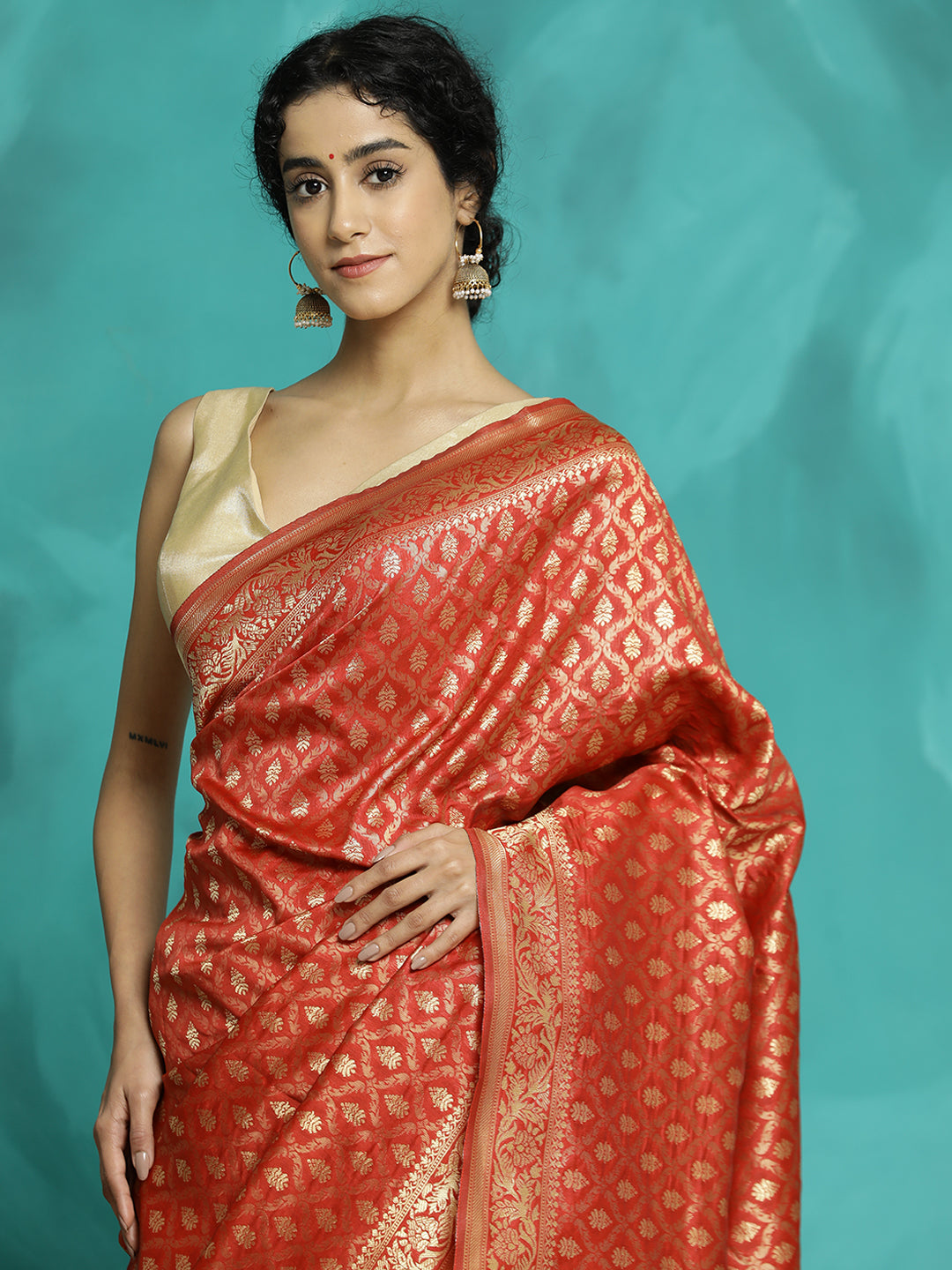 Red Silk Banarasi Zari Woven Heavy Saree