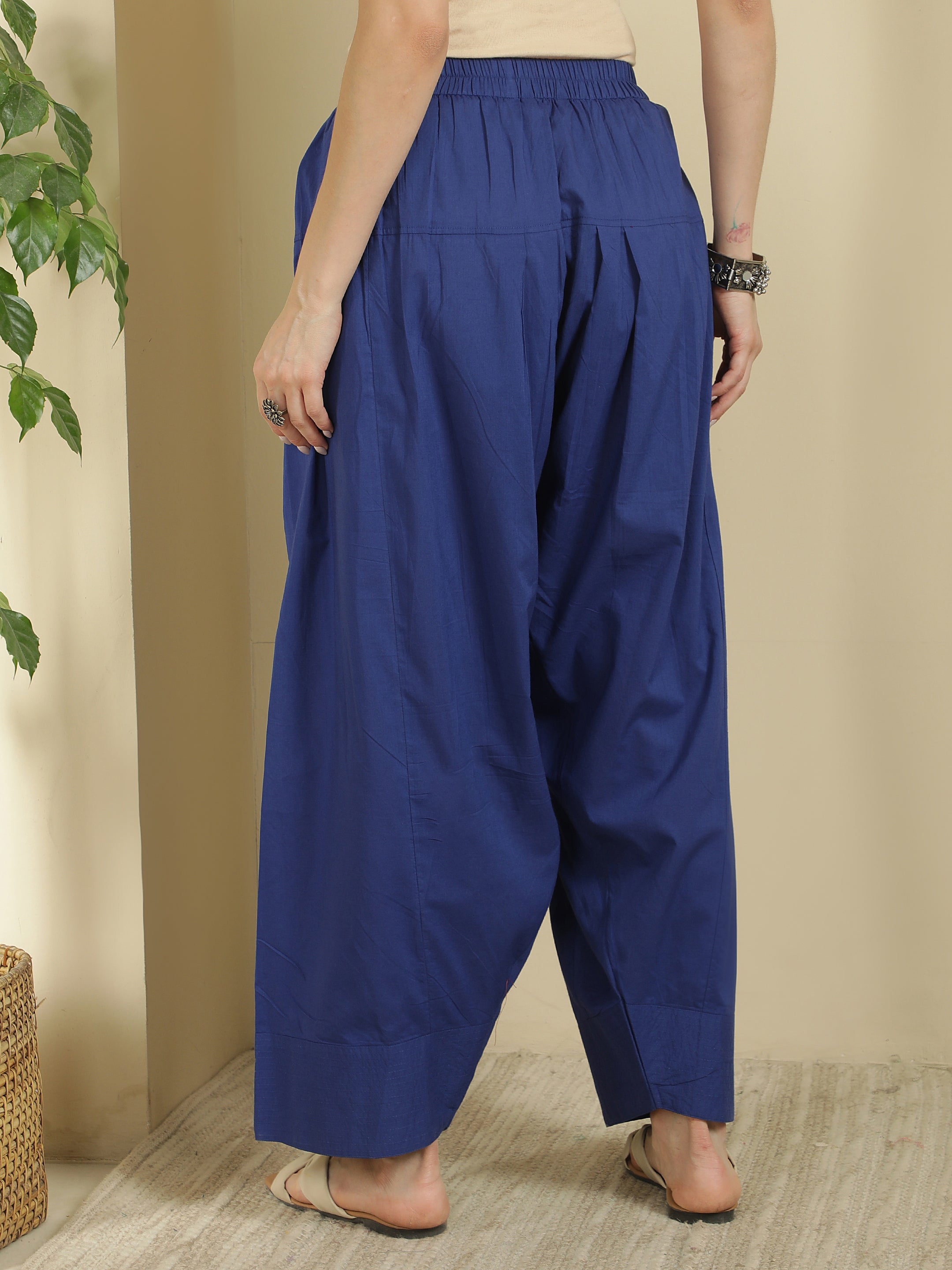 Women solid Loose fit cotton Farsi Salwar
