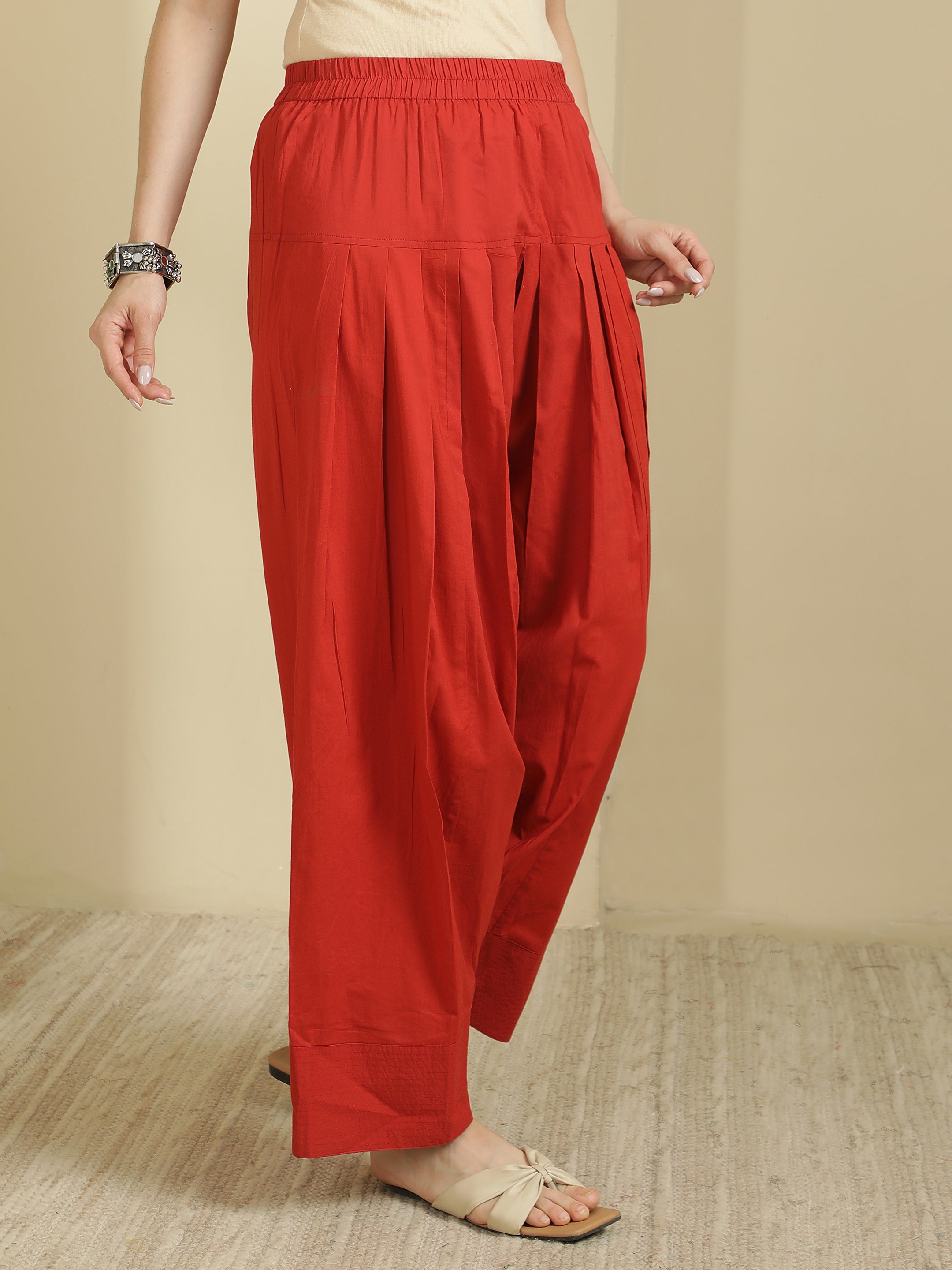 Women solid Loose fit cotton Farsi Salwar