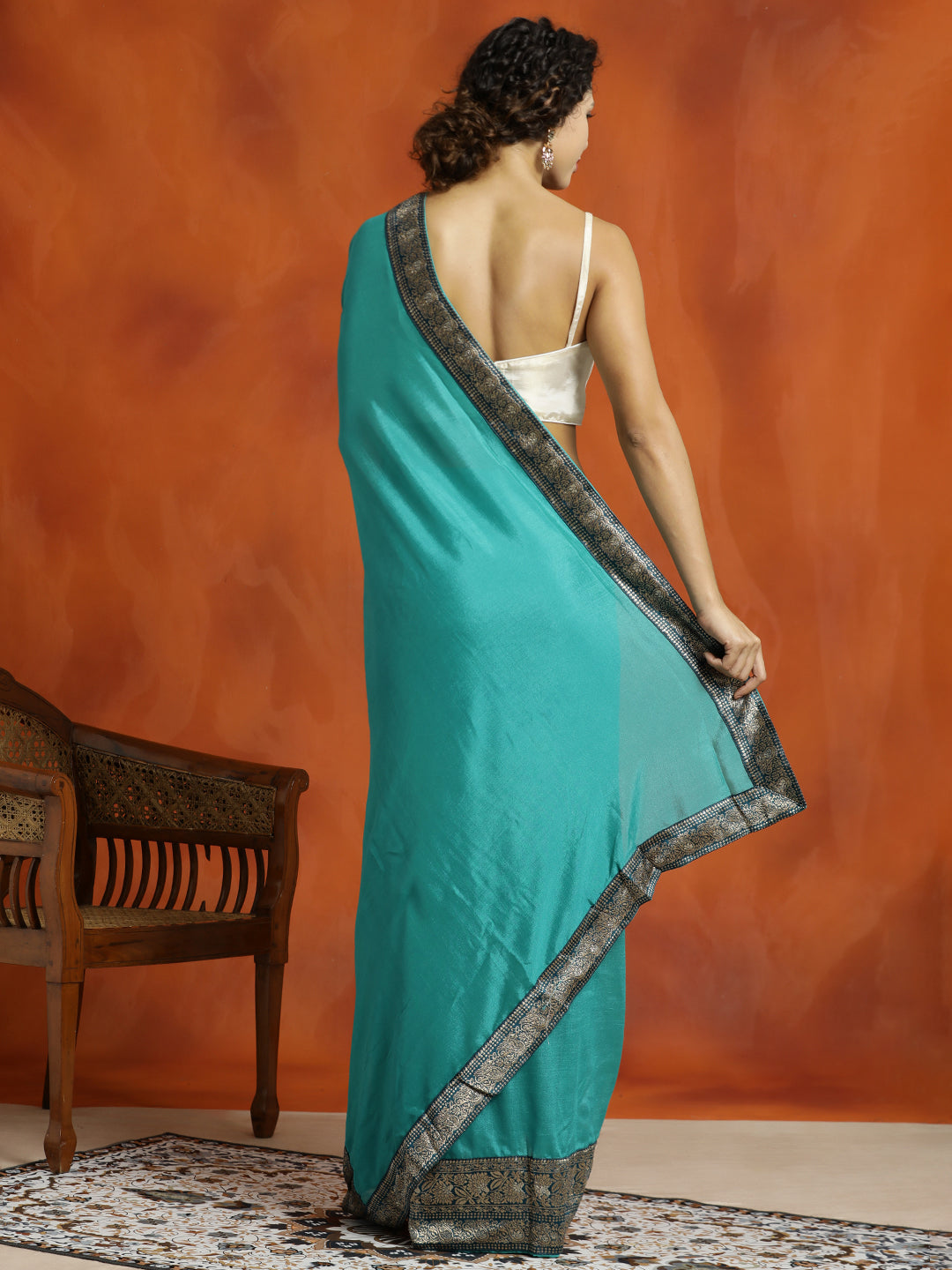 Sea Green Silk Banarasi Zari Woven Saree