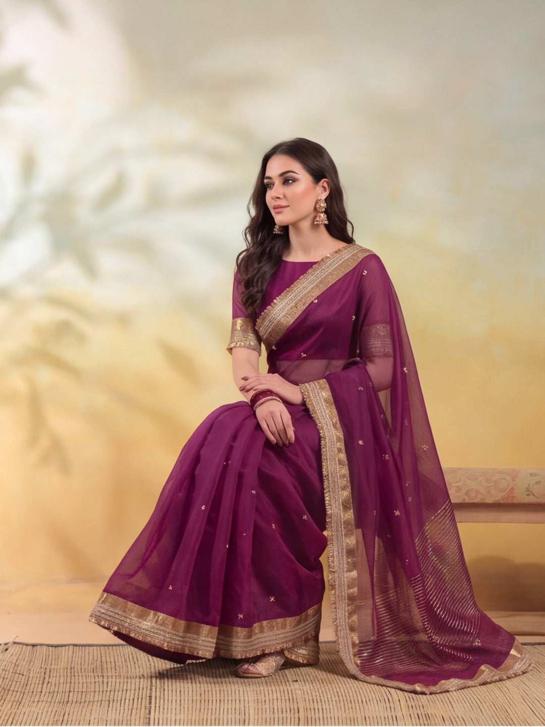 Ghungroo Saree With Unstitch Blouse