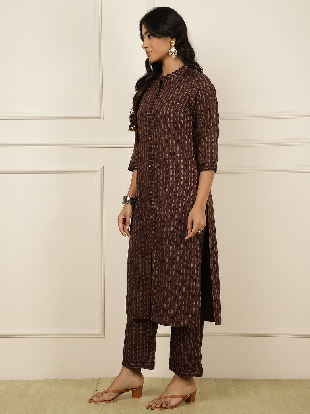 Self-Design Straight Kurta With Palazzo