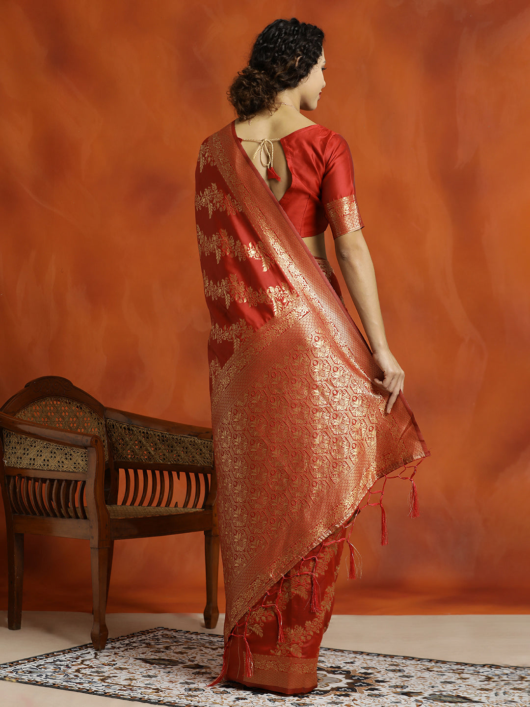 Red Silk Banarasi Zari Woven Heavy Red Saree