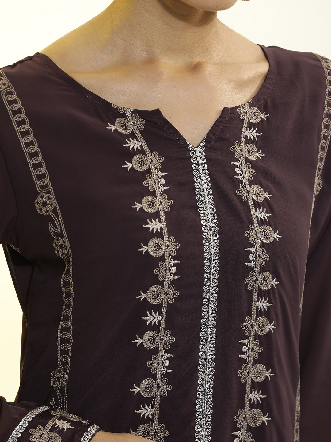 Festive Embroidered Georgette Kurta Set With Dupatta