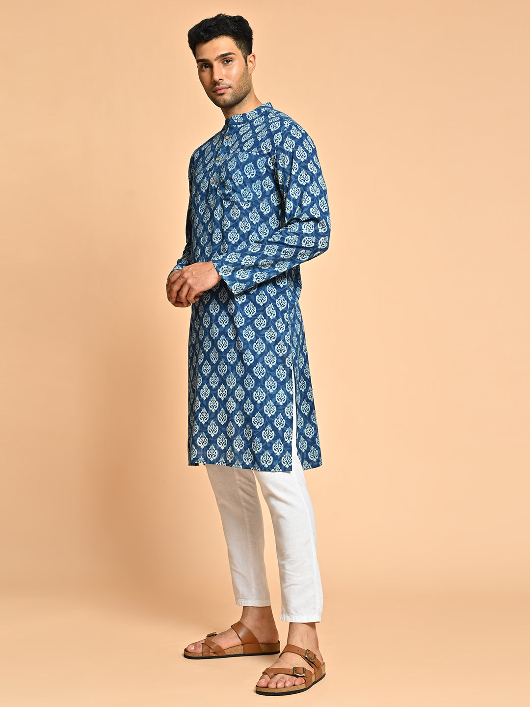 Ethnic Block Printed Cotton Short Kurta