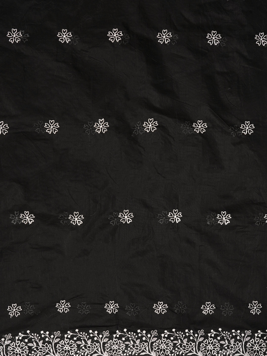 Black Zari Embroidered Organza Dress Material with Dupatta