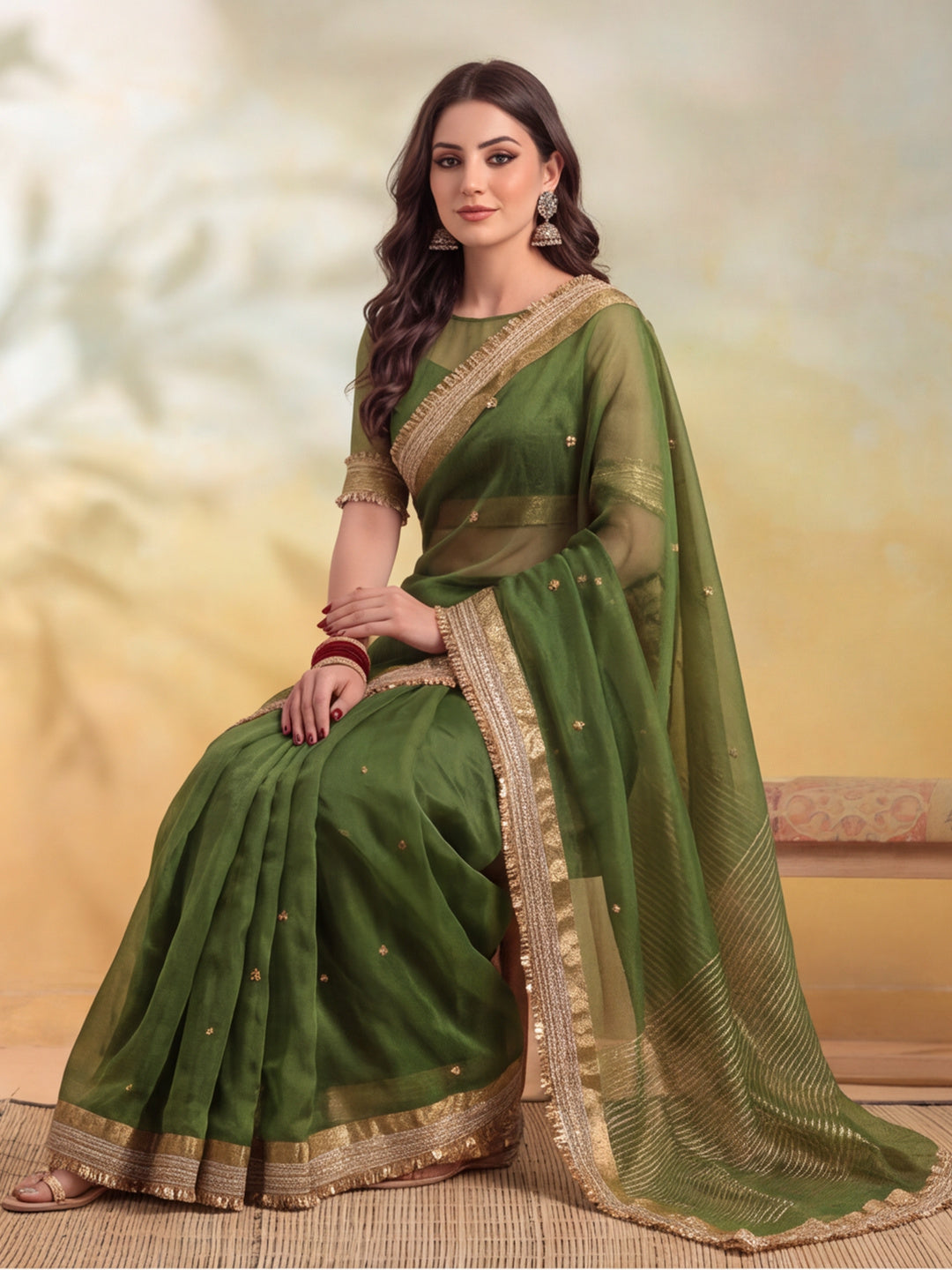 Ghungroo Saree With Unstitch Blouse