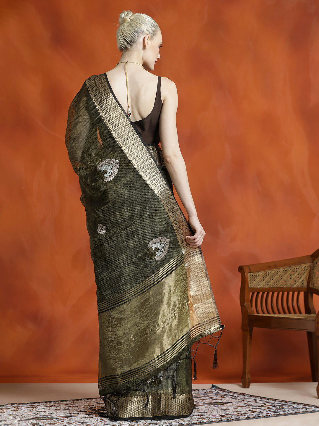 Zari Woven Party Wear Organza Saree