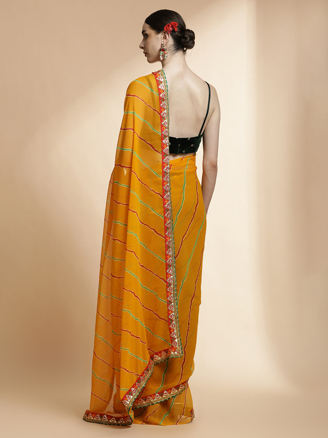 Festive Leheriya Embroidered Pure Georgette Saree