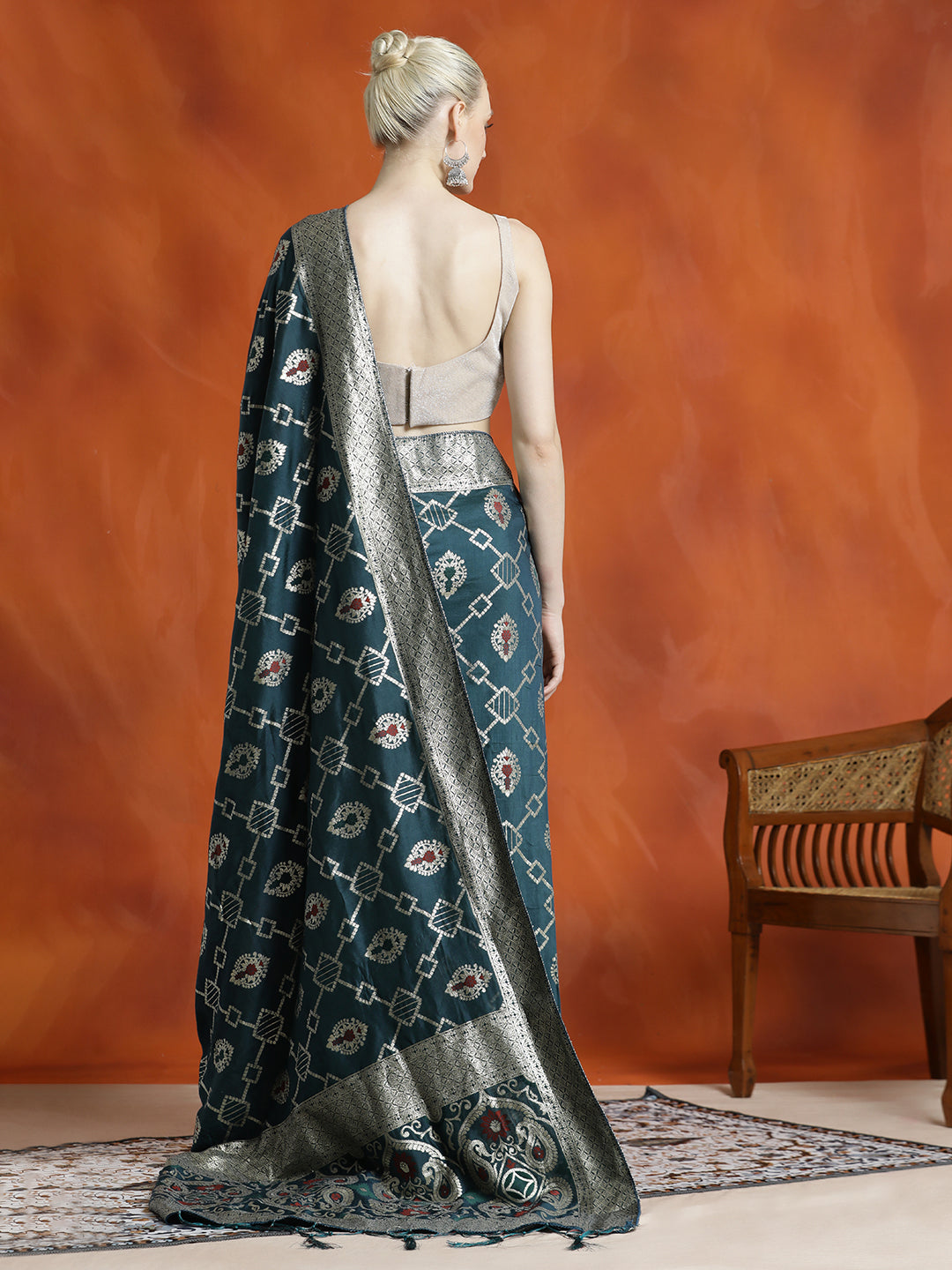 Heavy Banarasi Zari Woven Silk Blend Saree