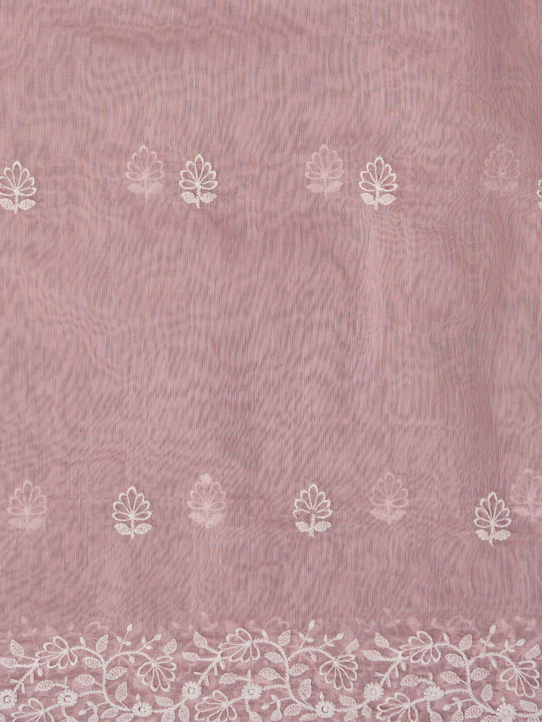 Baby Pink Unstitched Embroidered Cotton Blend Dress Material With Dupatta