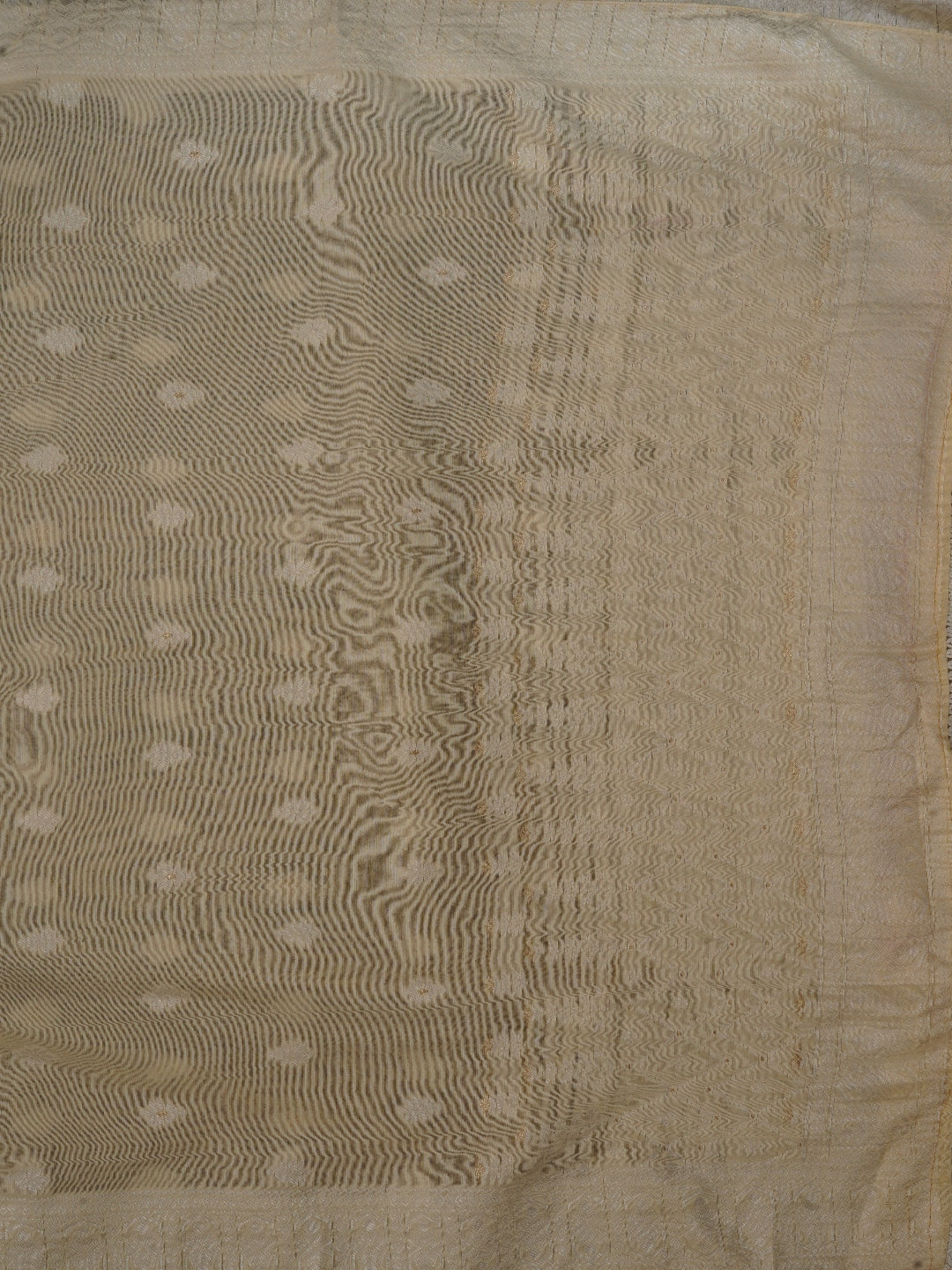 Beige Cotton Woven Design Embellished Dress Material with Dupatta