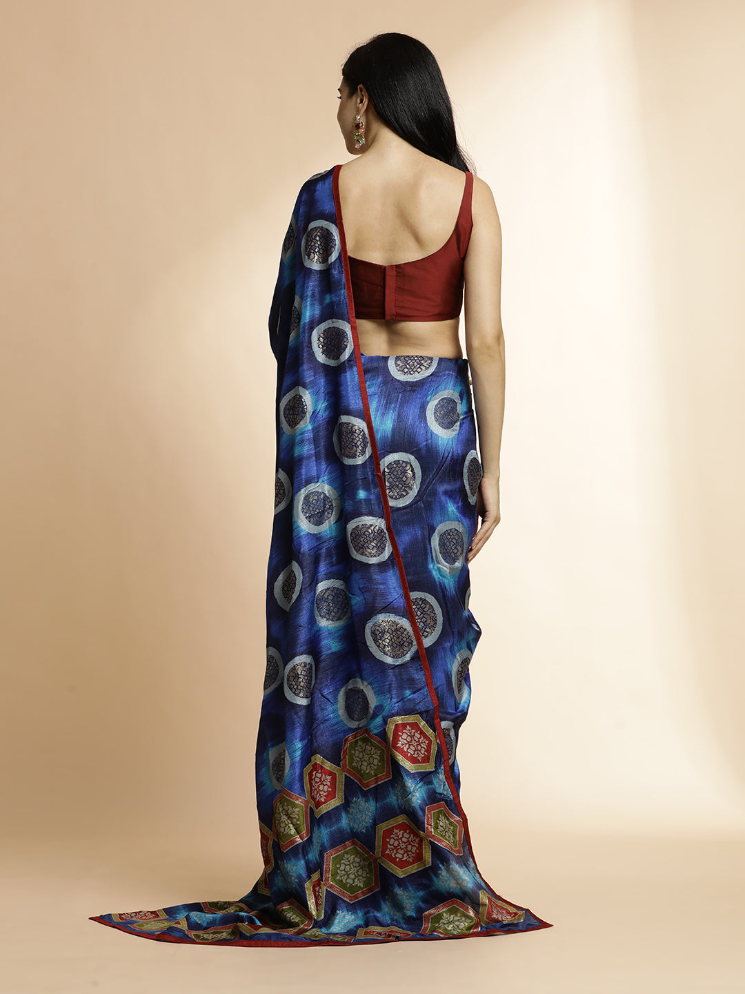 Blue Art Silk Foil Printed Daily Wear Saree