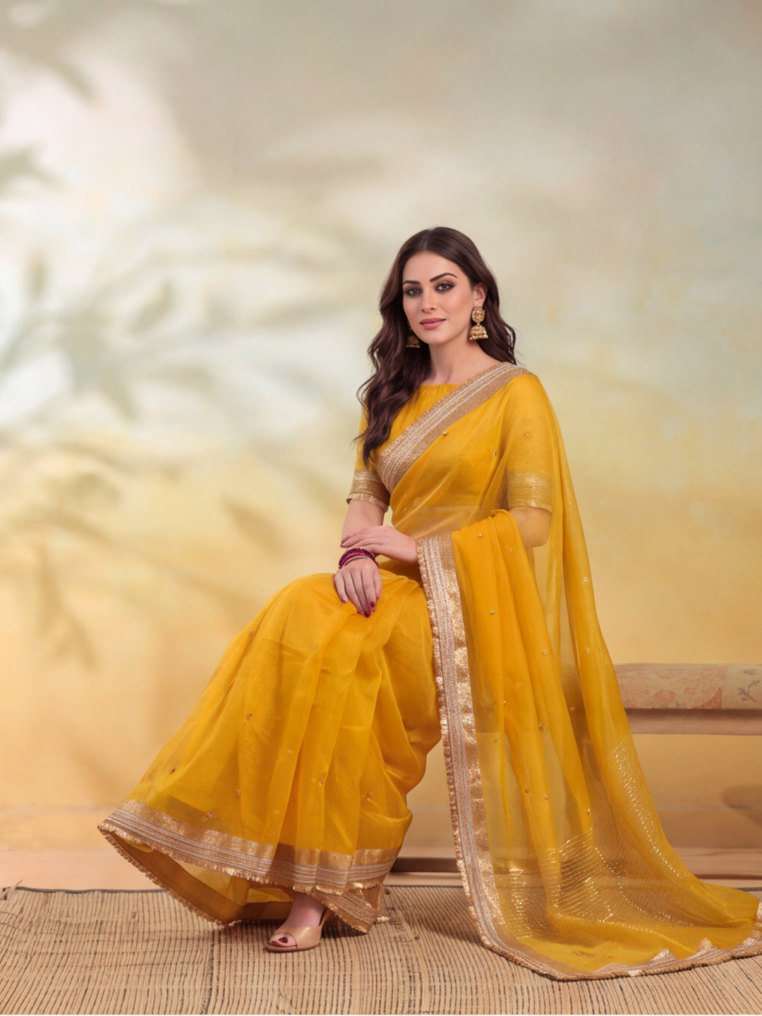 Ghungroo Saree With Unstitch Blouse
