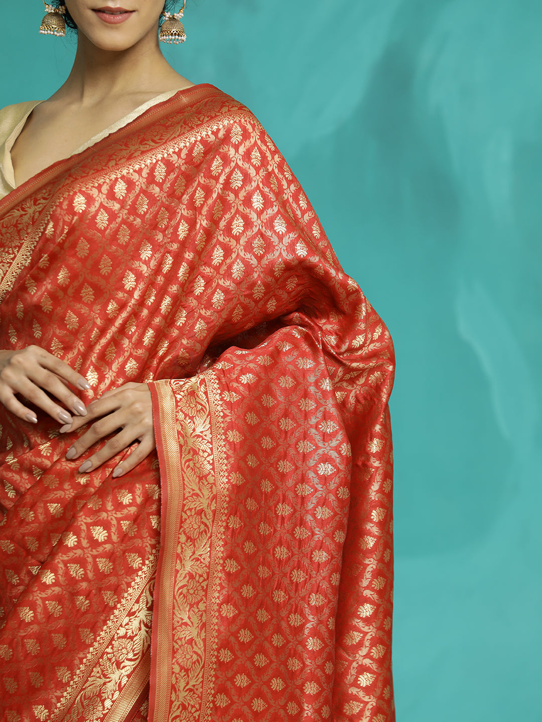 Red Silk Banarasi Zari Woven Heavy Saree