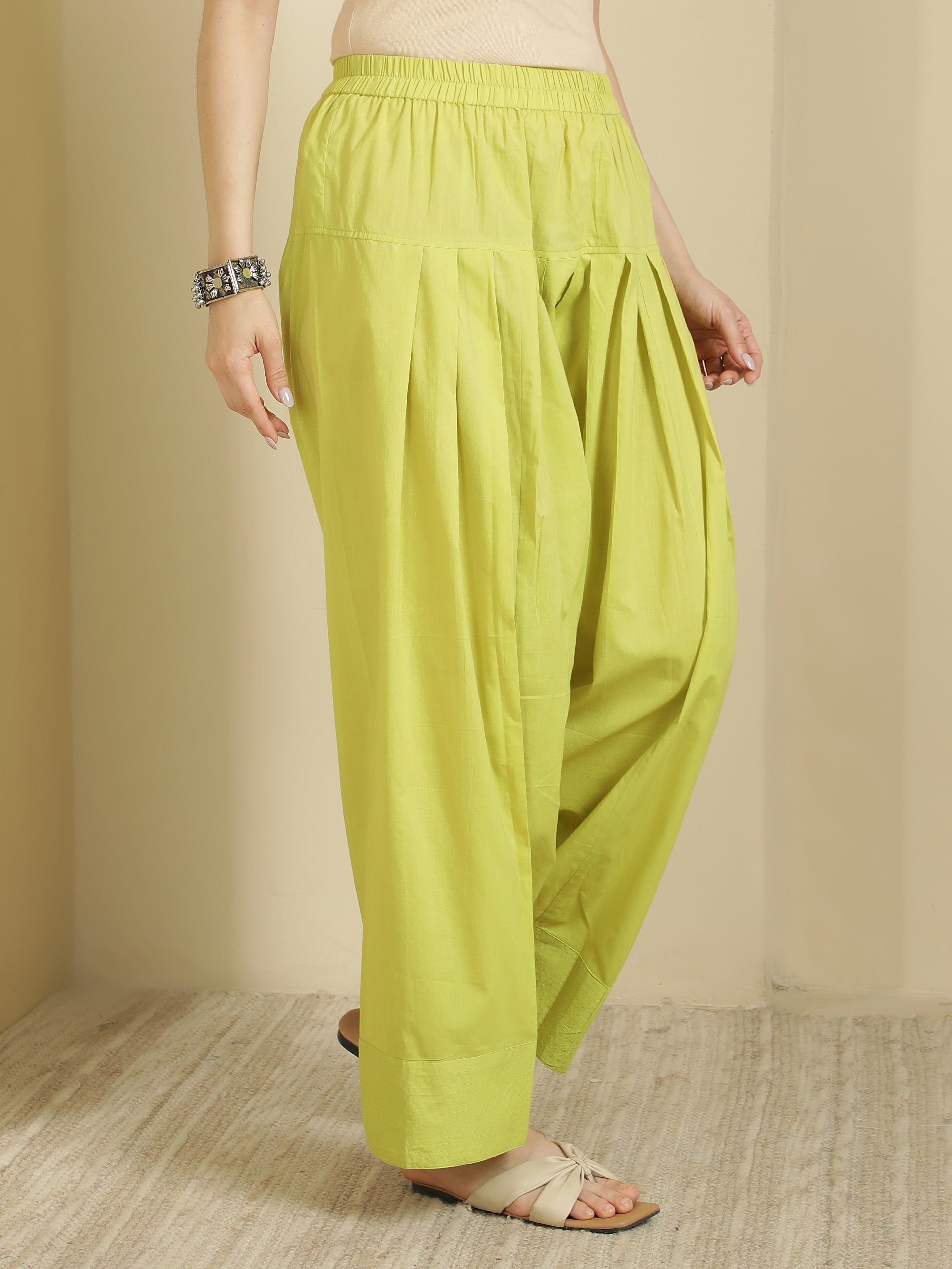 Women solid Loose fit cotton Farsi Salwar