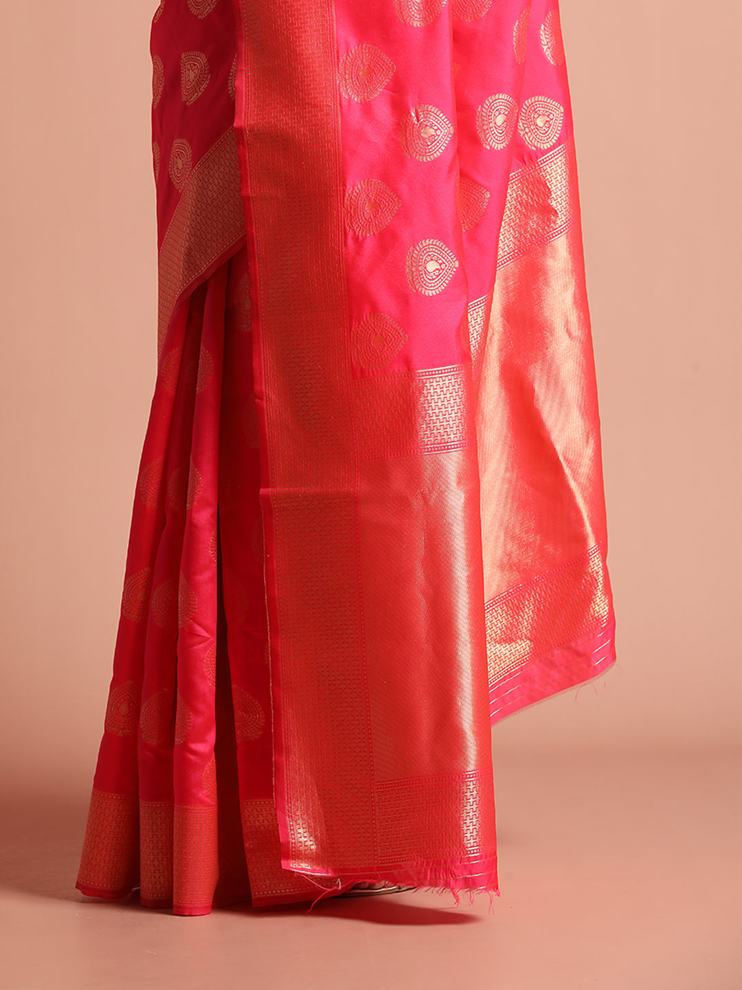 Pink Zari Woven Design Silk Banarasi Saree