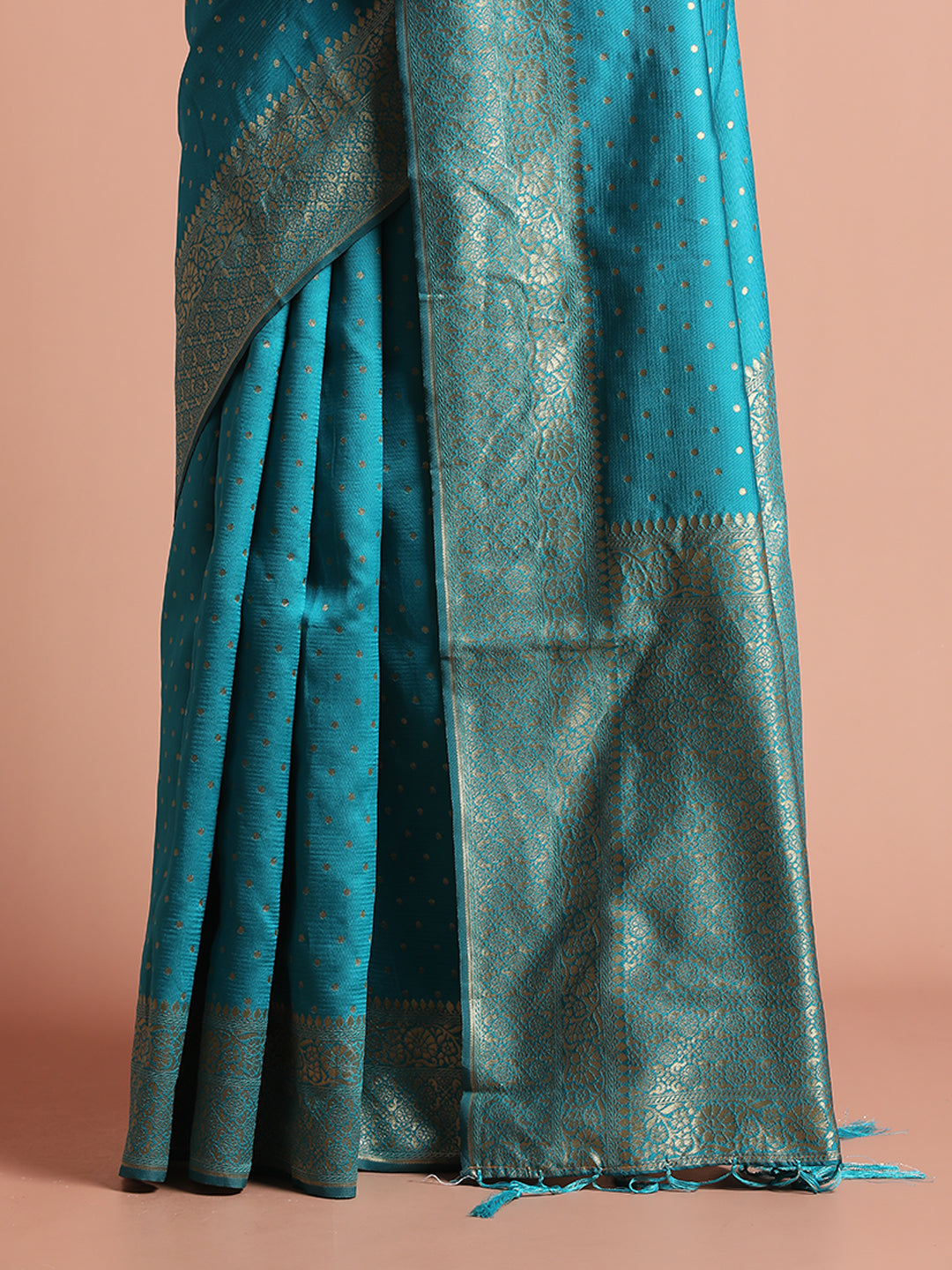 Silk Banarasi Zari Woven Sky Blue Party Wear Saree