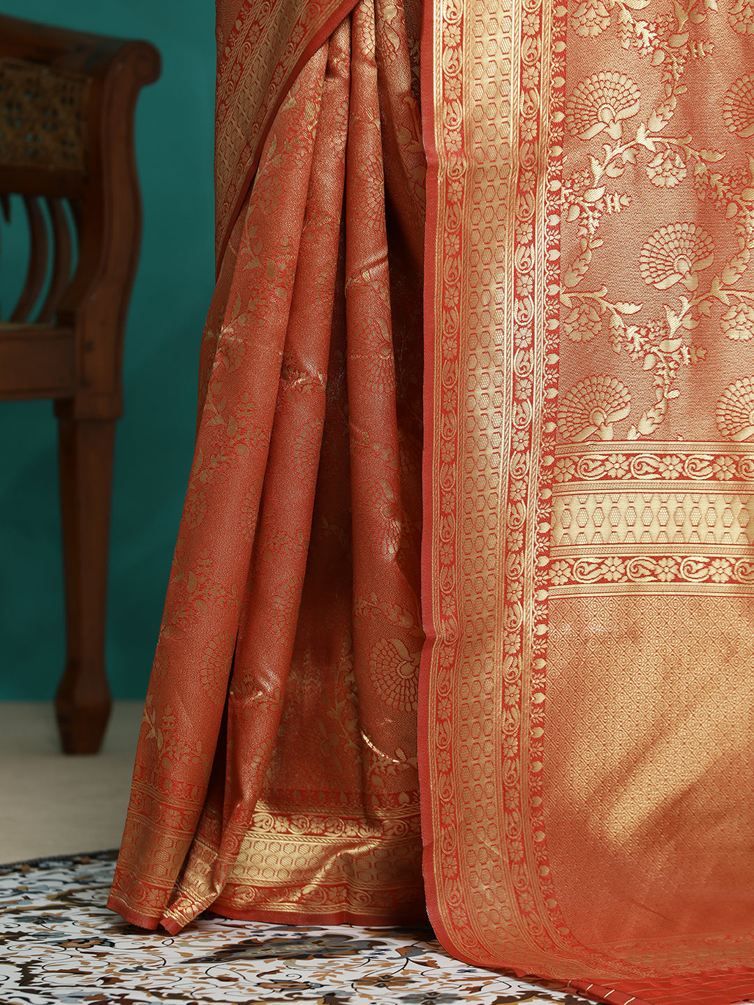 Zari Woven Design Red Banarasi Saree