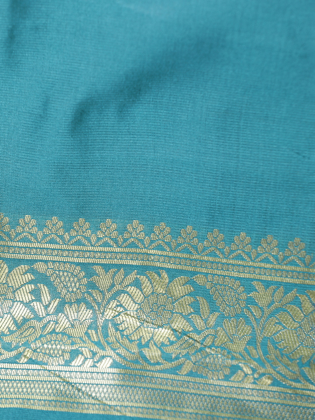 Teal Heavy Banarasi Zari Woven Silk Blend Saree