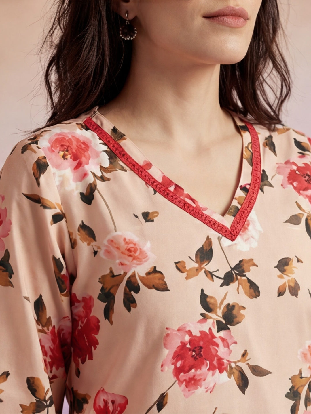 Floral Printed Straight Kurta With Pants