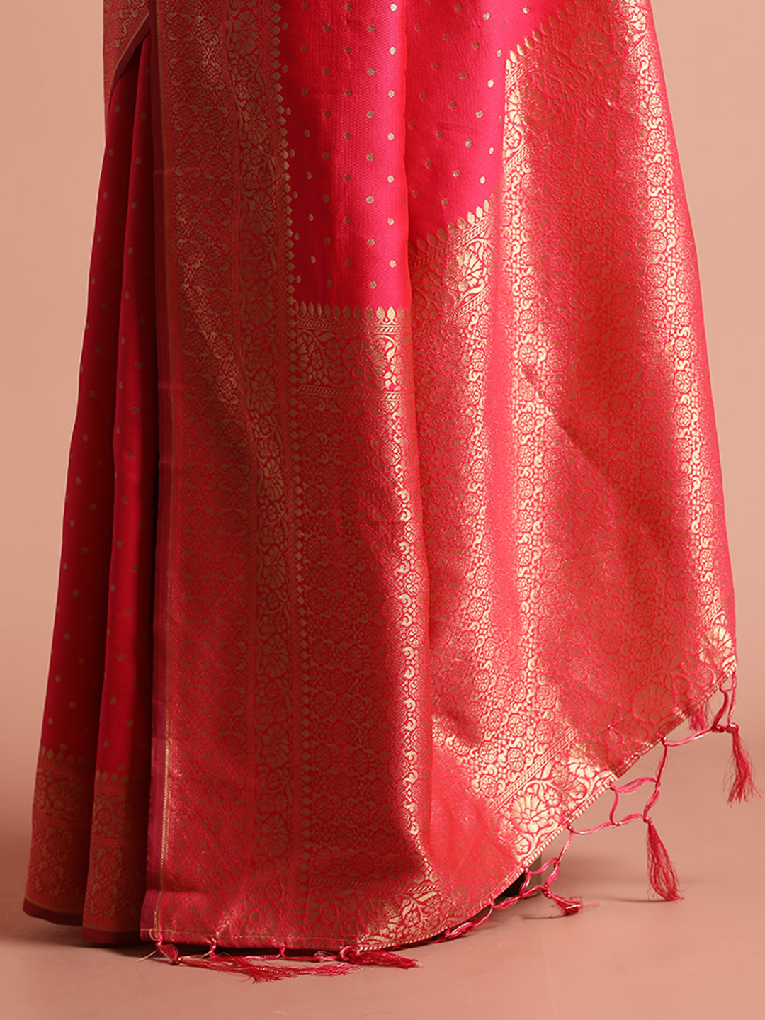 Pink Silk Banarasi Zari Woven Party Wear Saree