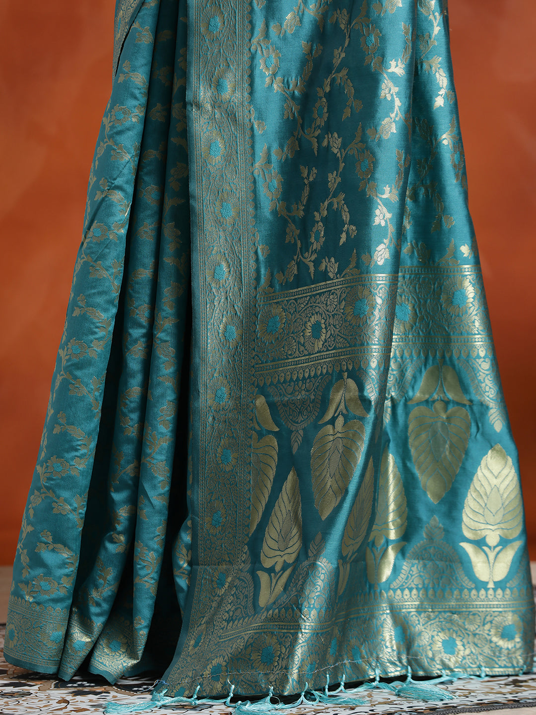 Sky Blue Zari Woven Design Banarasi Saree