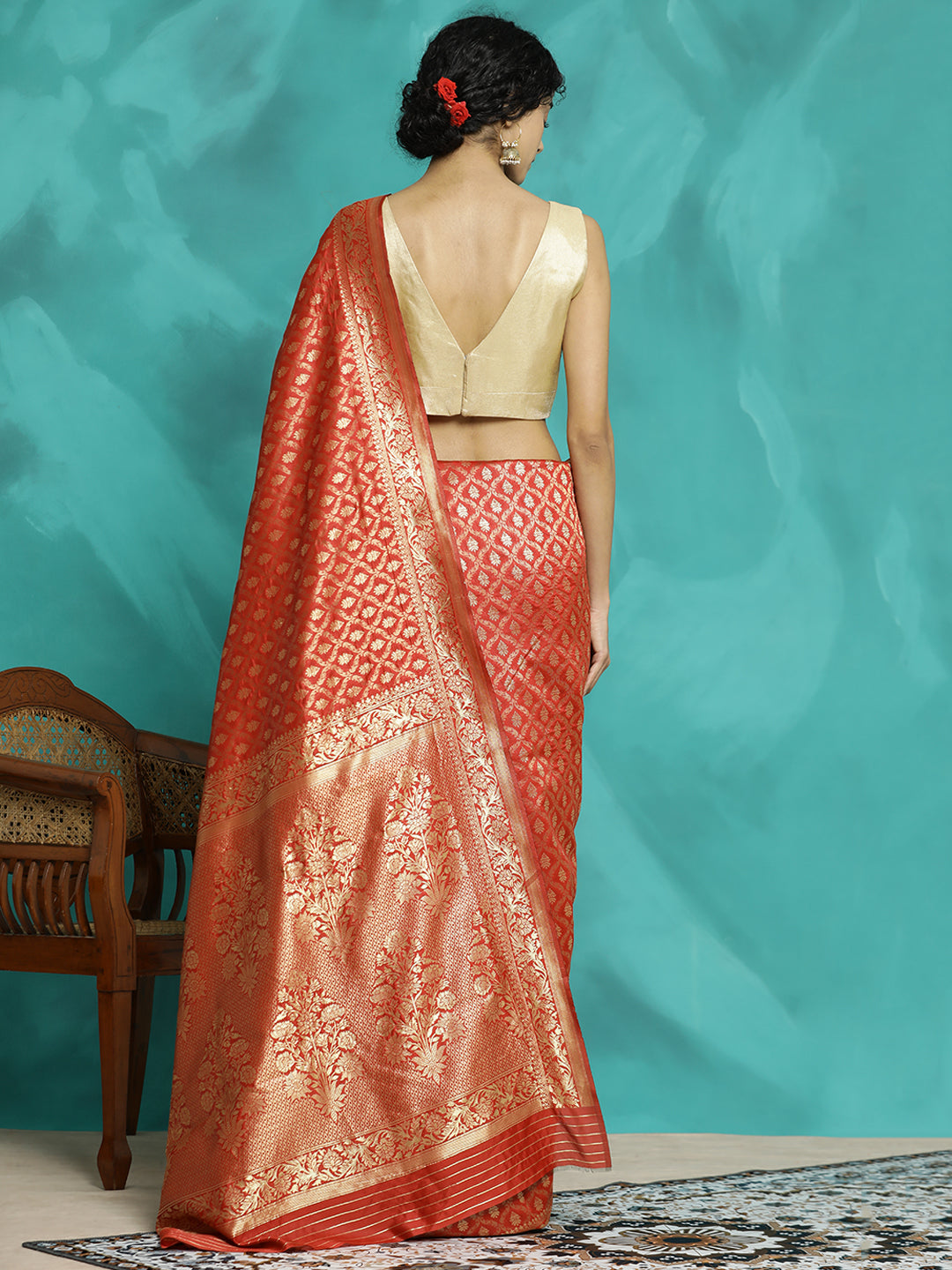 Red Silk Banarasi Zari Woven Heavy Saree