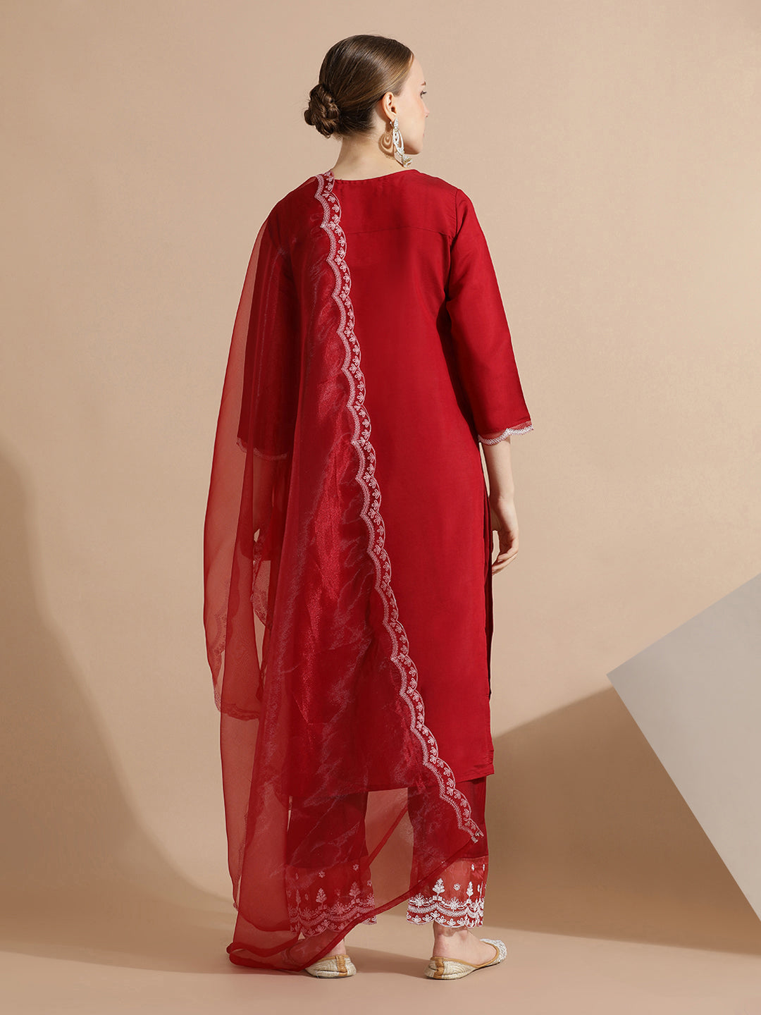 Festive Embroidered Kurta Set With Dupatta