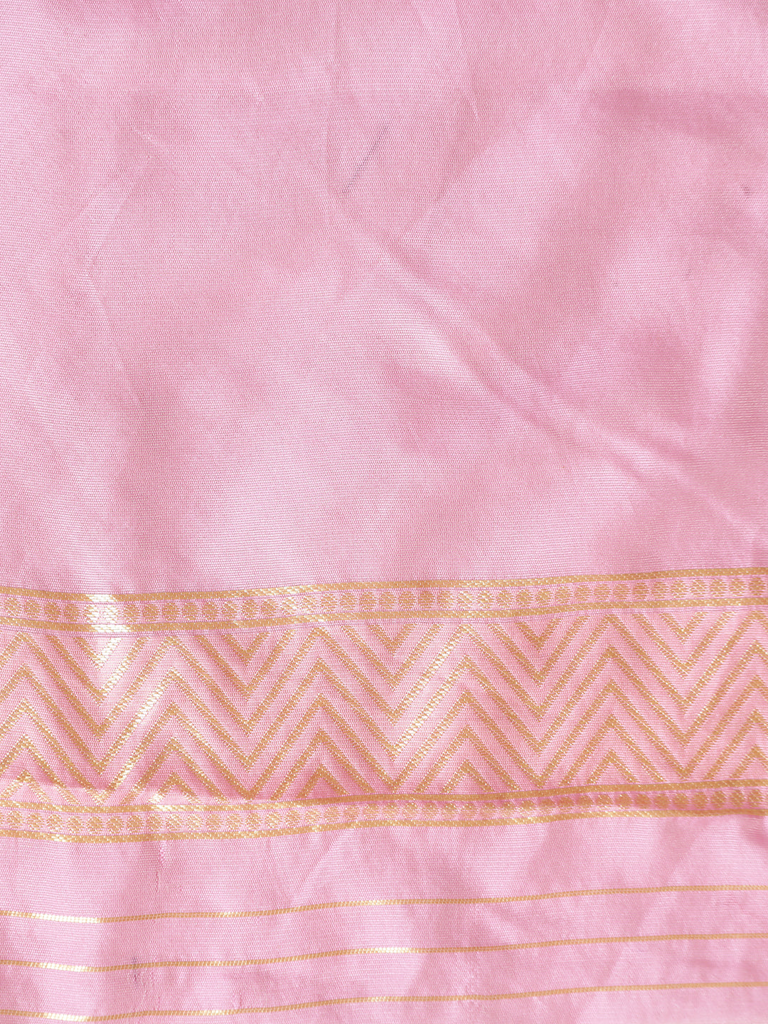 Baby Pink Heavy Banarasi Zari Woven Silk Blend Saree