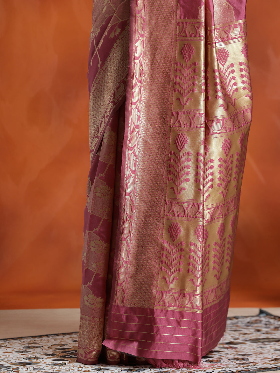 Silk Banarasi Pink Zari Woven Heavy Saree