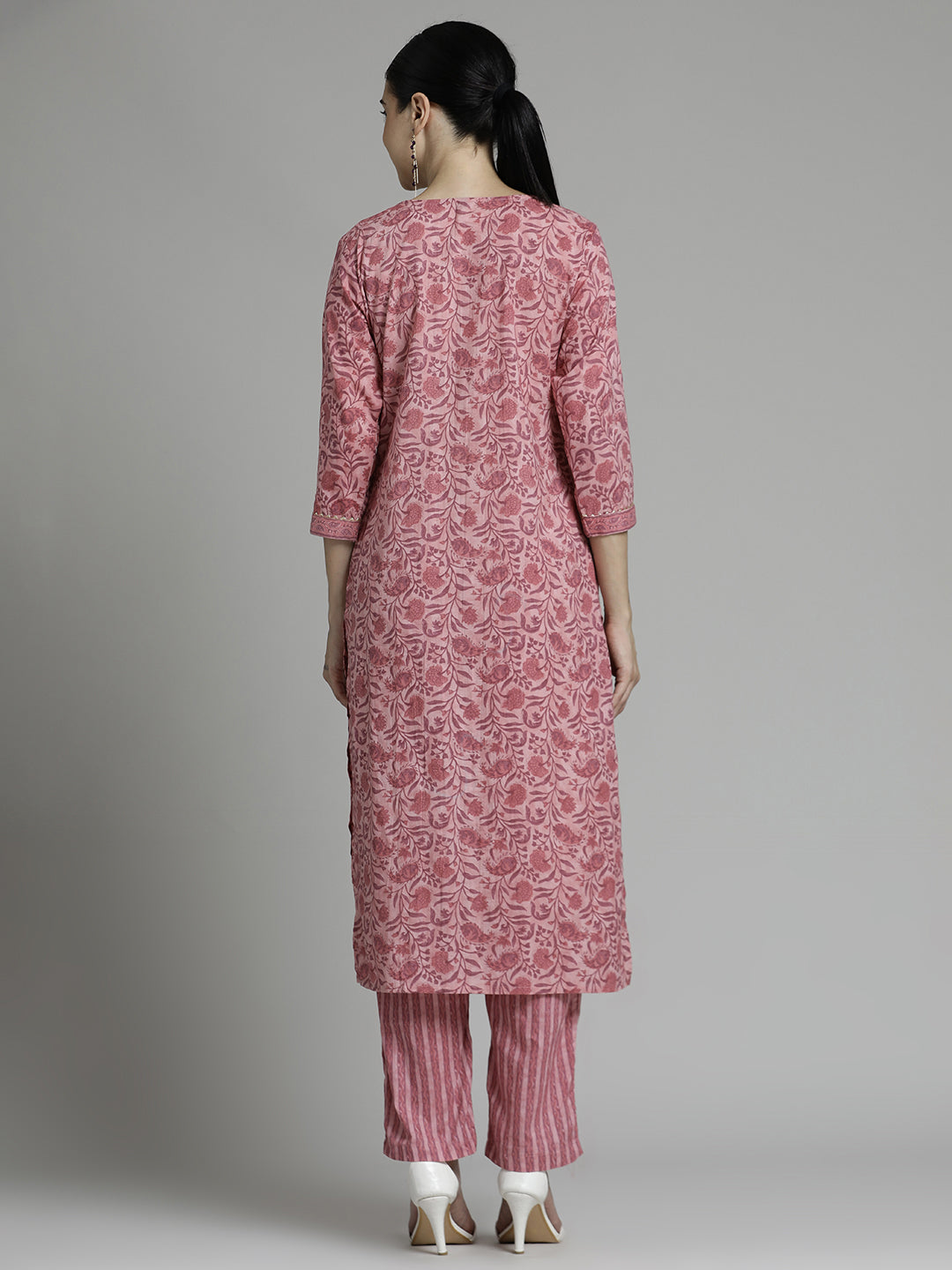 Paisley Printed Cotton Kurta Set With Dupatta