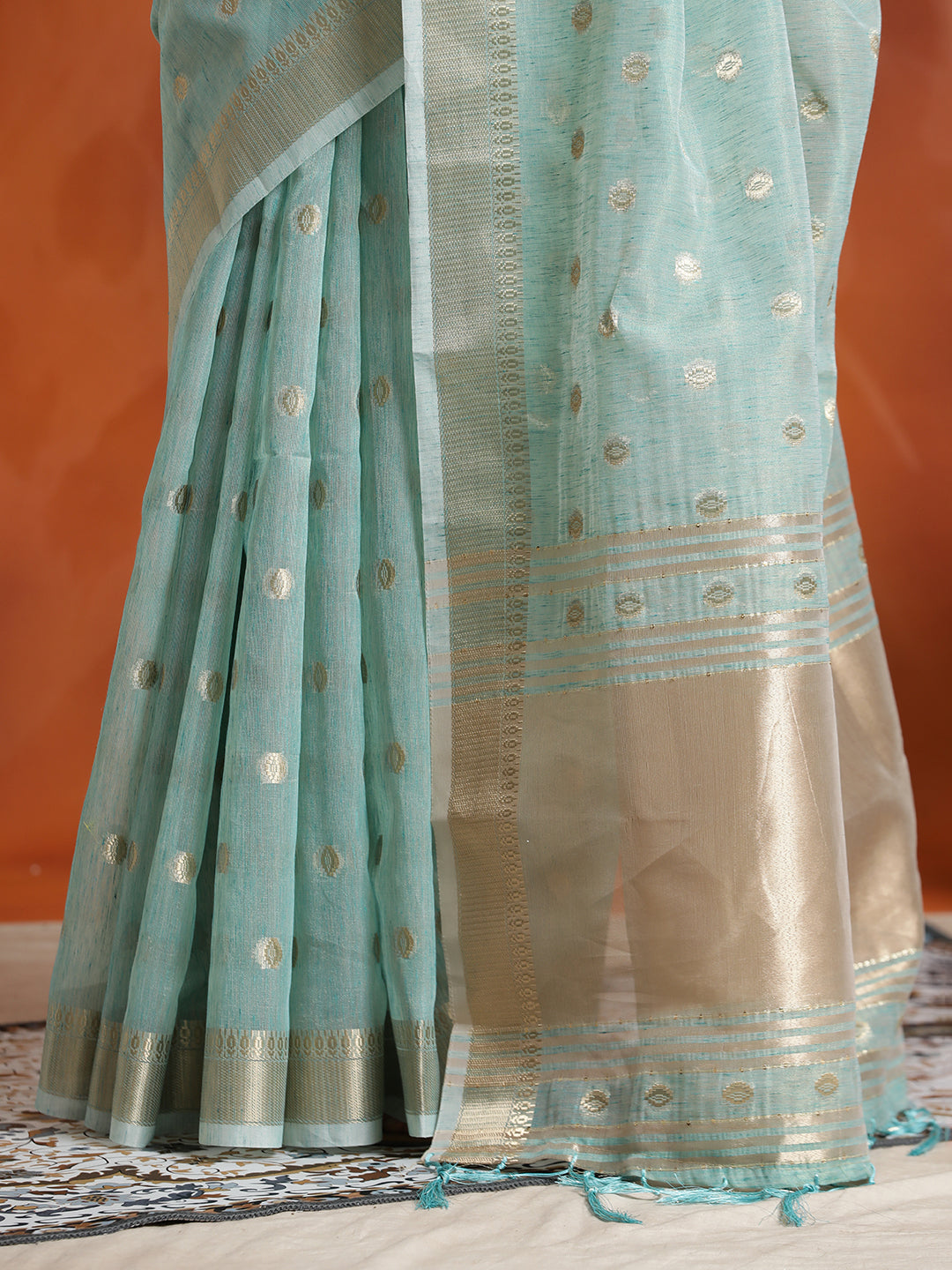 Blue Zari Woven Banarasi Organza Saree