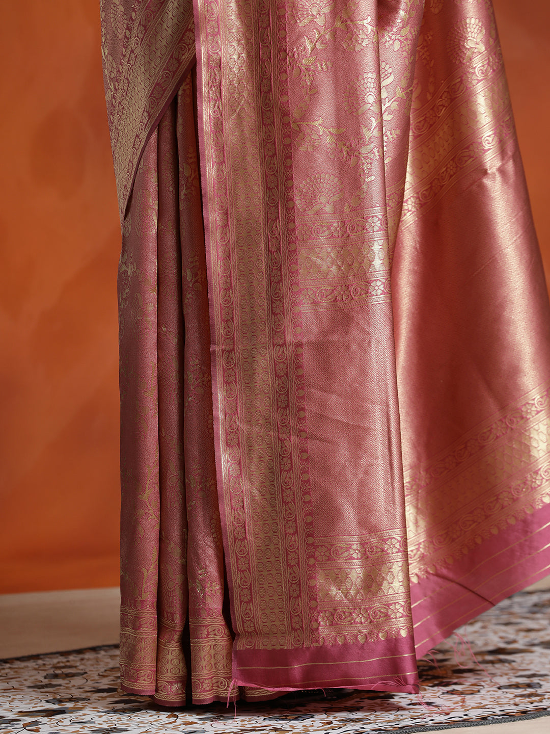 Pink Silk Banarasi Zari Woven Heavy Saree