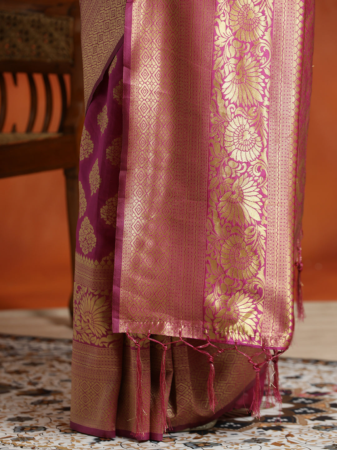 Pink Silk Banarasi Zari Woven Saree