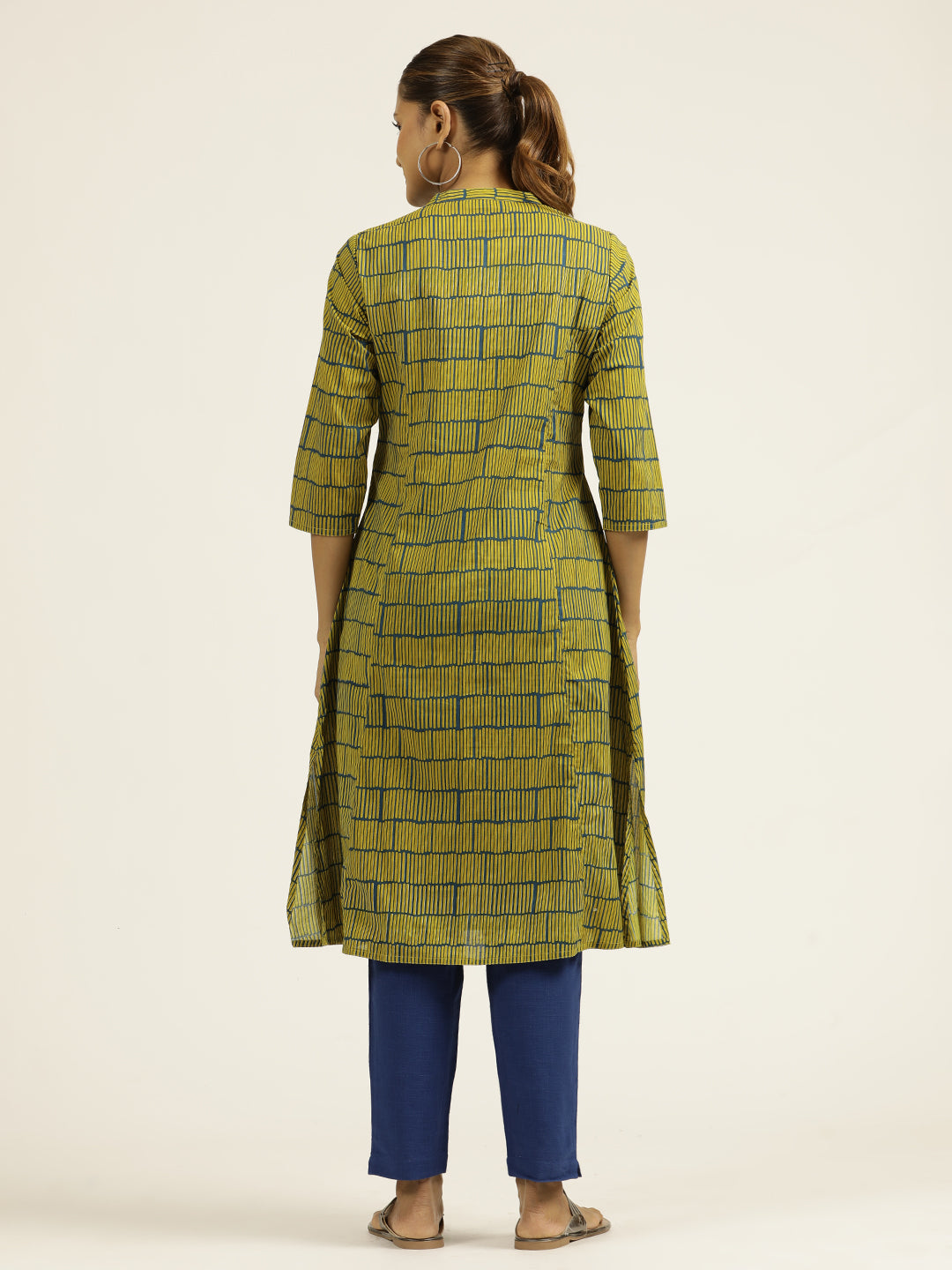 Abstract Printed Cotton A-line Kurta