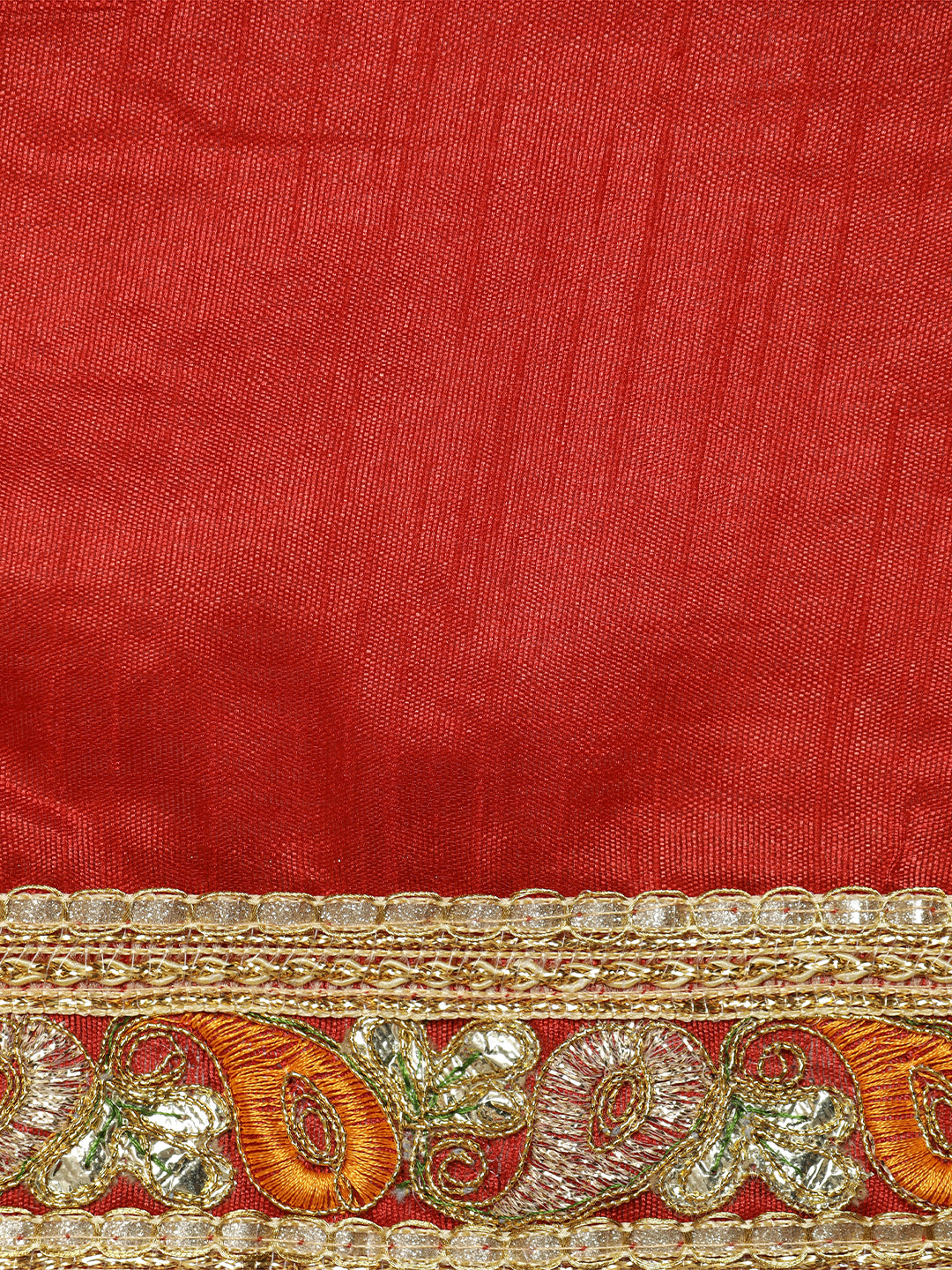 Red Heavy Bandhani Embroidered Pure Georgette Saree