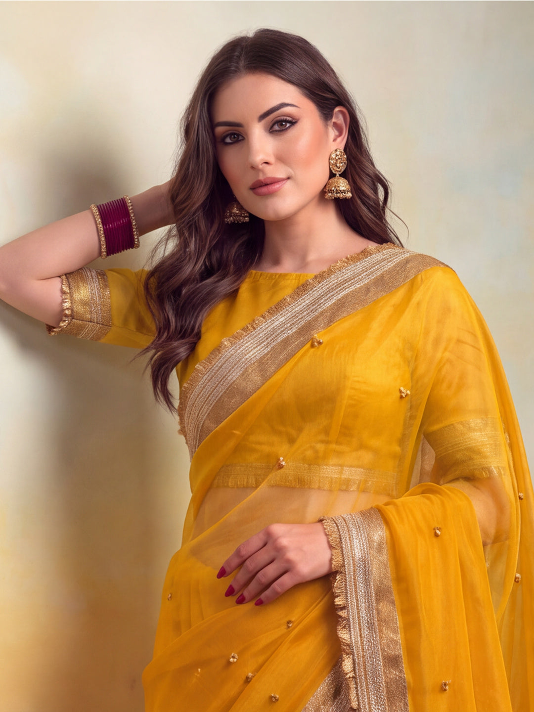 Ghungroo Saree With Unstitch Blouse