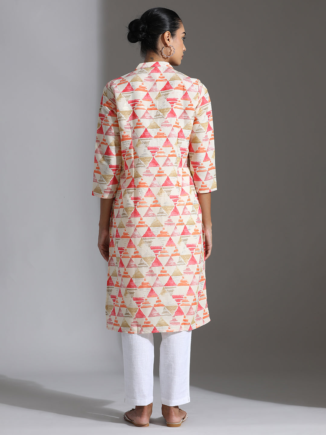 Geometric Printed Chanderi Cotton Kurta