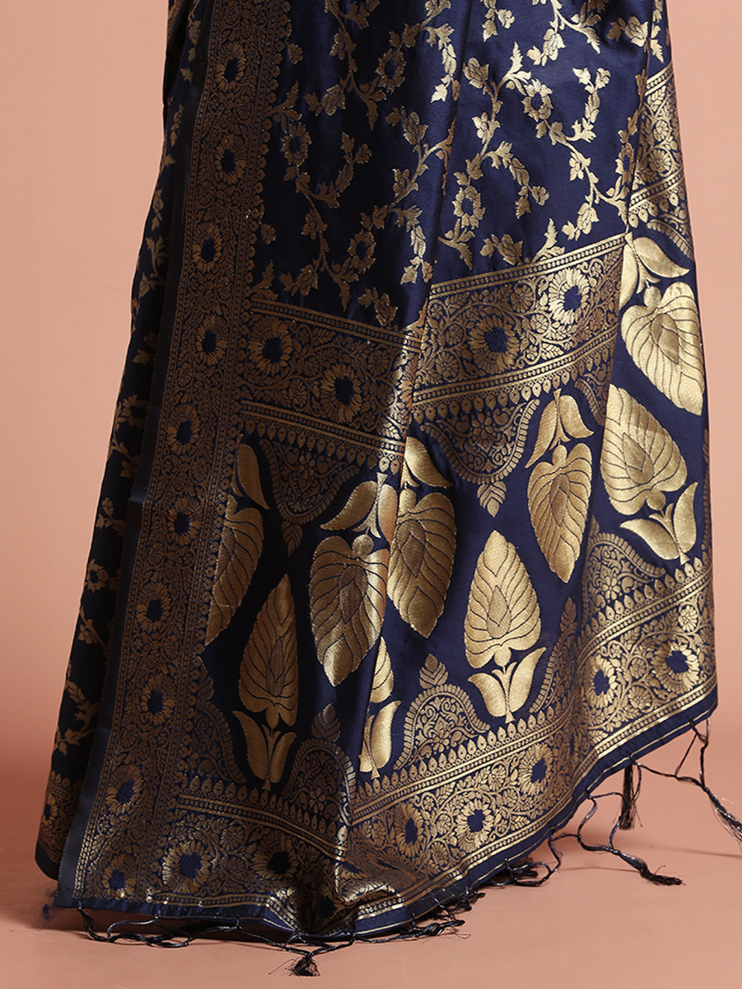 Navy Blue Zari Woven Design Banarasi Saree